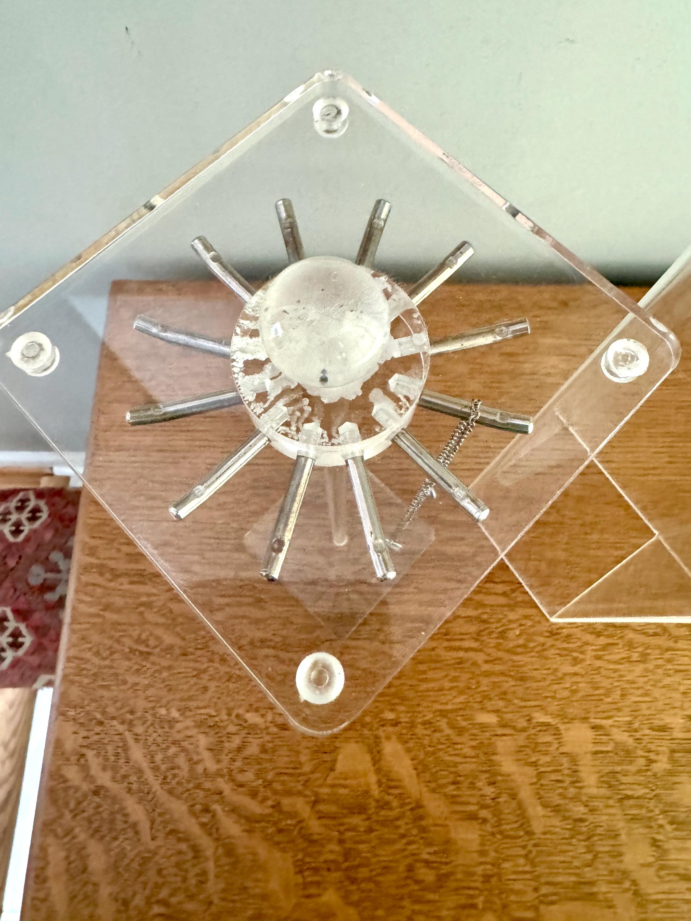 Vtg Acrylic Necklace Stand | Clear Acrylic Hanging Necklace Display | Clear Lucite Style Necklace Display