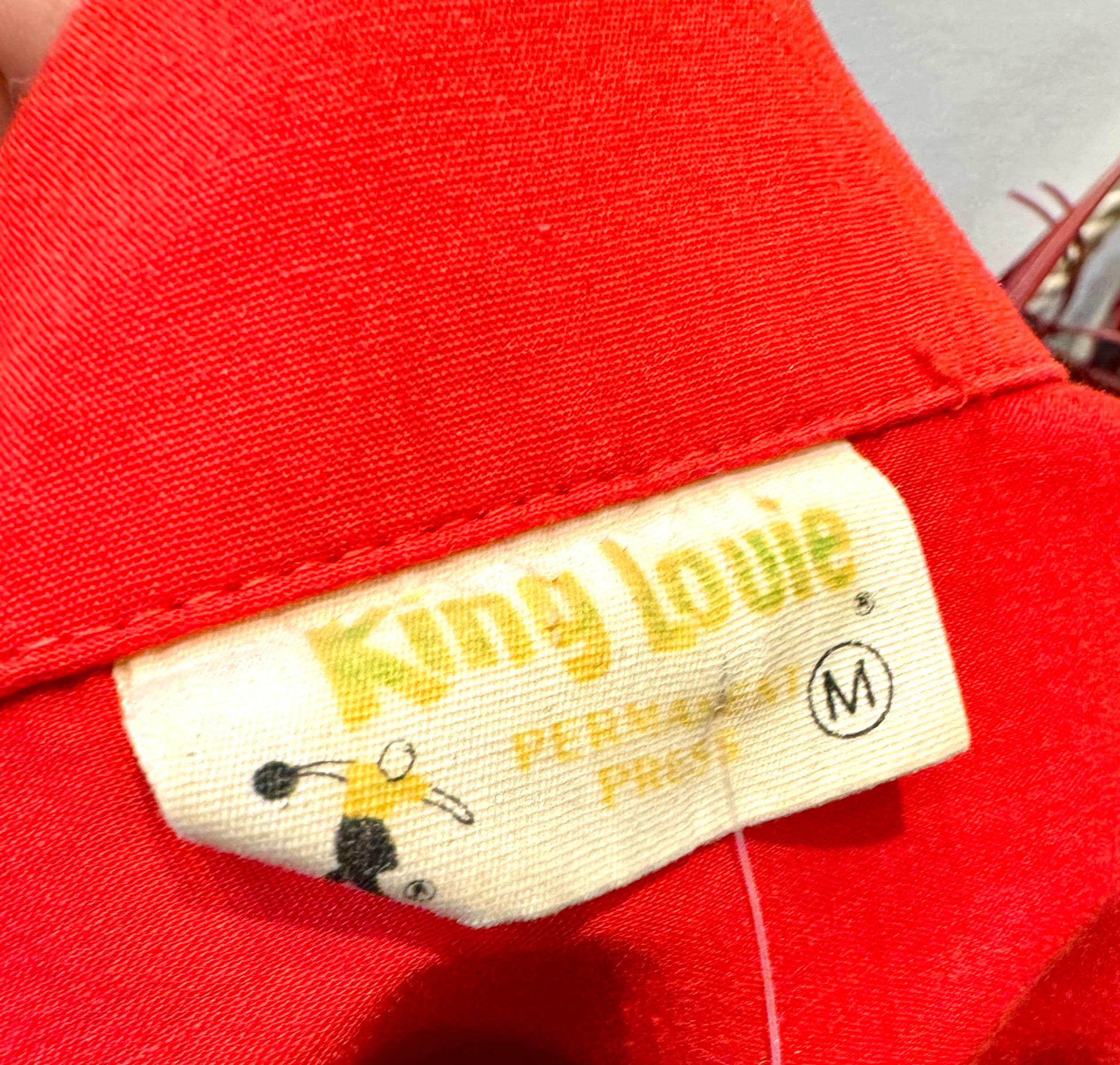 Vtg Embroidered Bowling Club Shirt | Red and White 50's Bowling Shirt | King Louie Bowling Shirt (M) John's Shirt | Chain Stitched Shirt