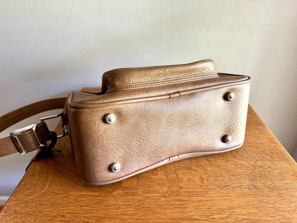 Vtg Brown Escort Shoulder Bag | Brown Vinyl Escort Travel Bag | Vinyl Weekend Bag | Brown Vinyl Shoulder Bag | 60's Vinyl Bag