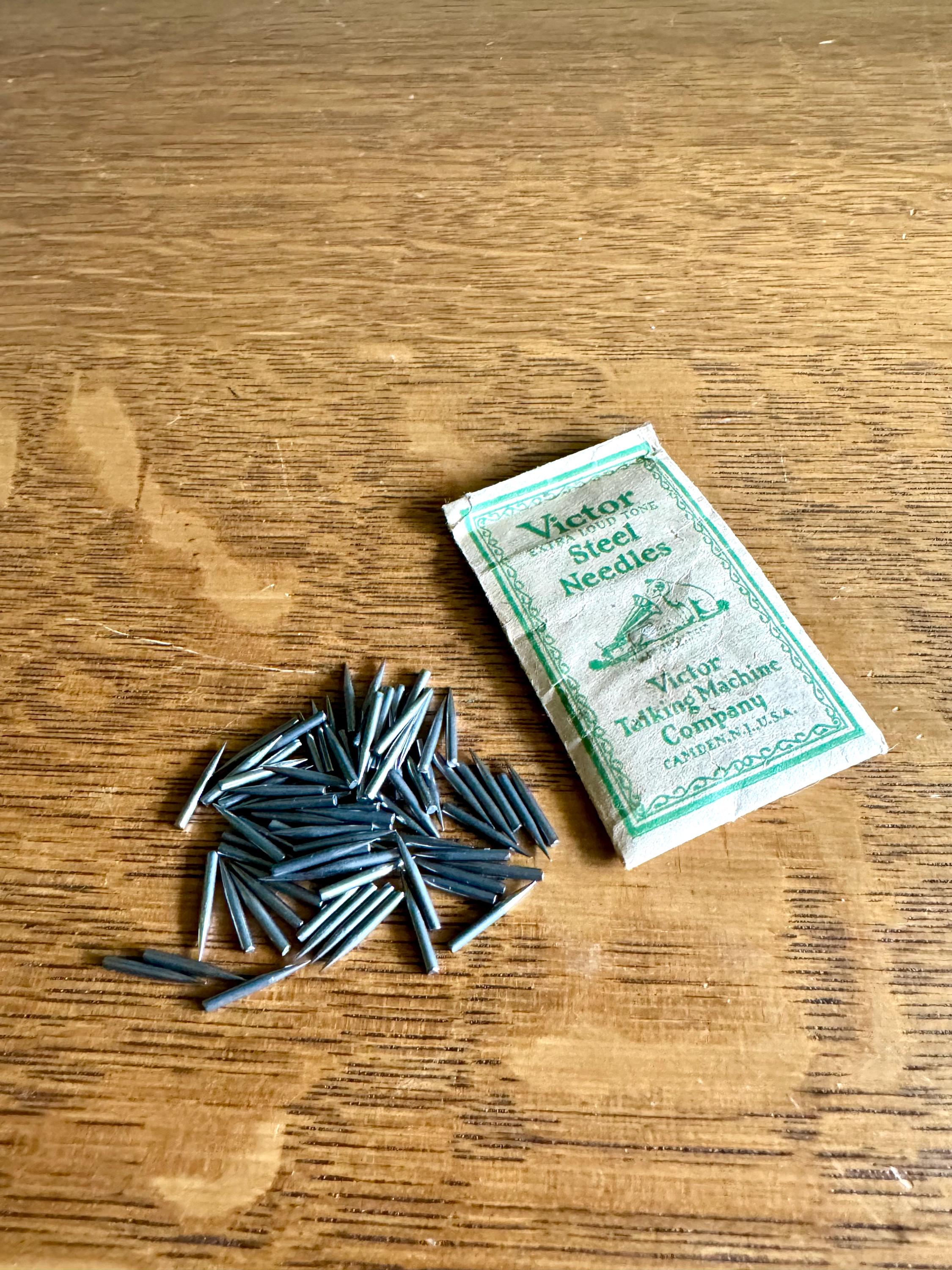 Victor Extra Loud Tone Steel Needles | Victrola Steel Needles in Original Pouch | Victrola Record Player Steel Needles| Victor Steel Needles