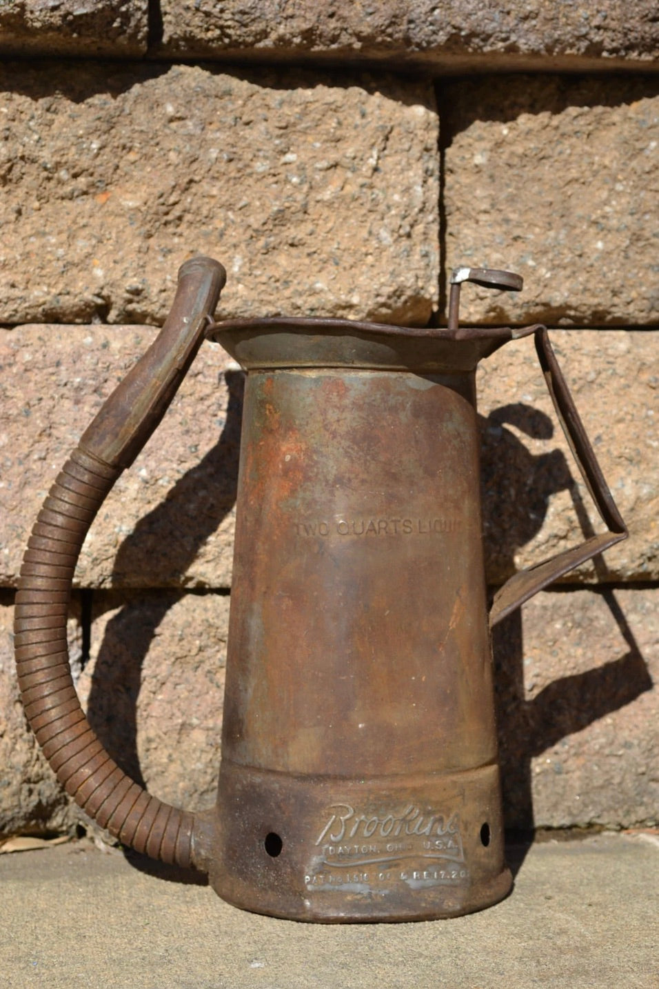 Distressed Brookins Oil Can | Antique Rustic Oil Can | No Spill Oil Can | Steampunk Oil Can | Fluid Container | Old Oil Can | Vintage Service Station