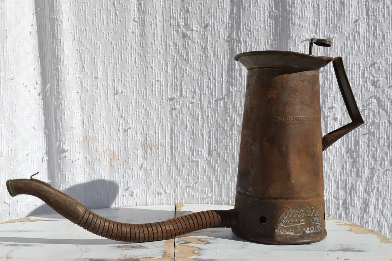 Distressed Brookins Oil Can | Antique Rustic Oil Can | No Spill Oil Can | Steampunk Oil Can | Fluid Container | Old Oil Can | Vintage Service Station