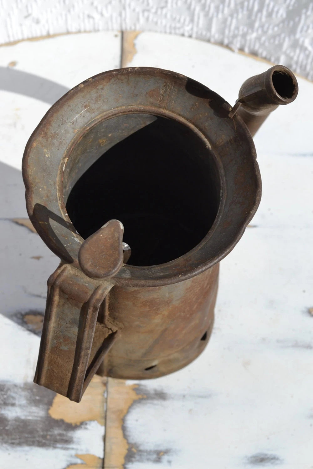 Distressed Brookins Oil Can | Antique Rustic Oil Can | No Spill Oil Can | Steampunk Oil Can | Fluid Container | Old Oil Can | Vintage Service Station