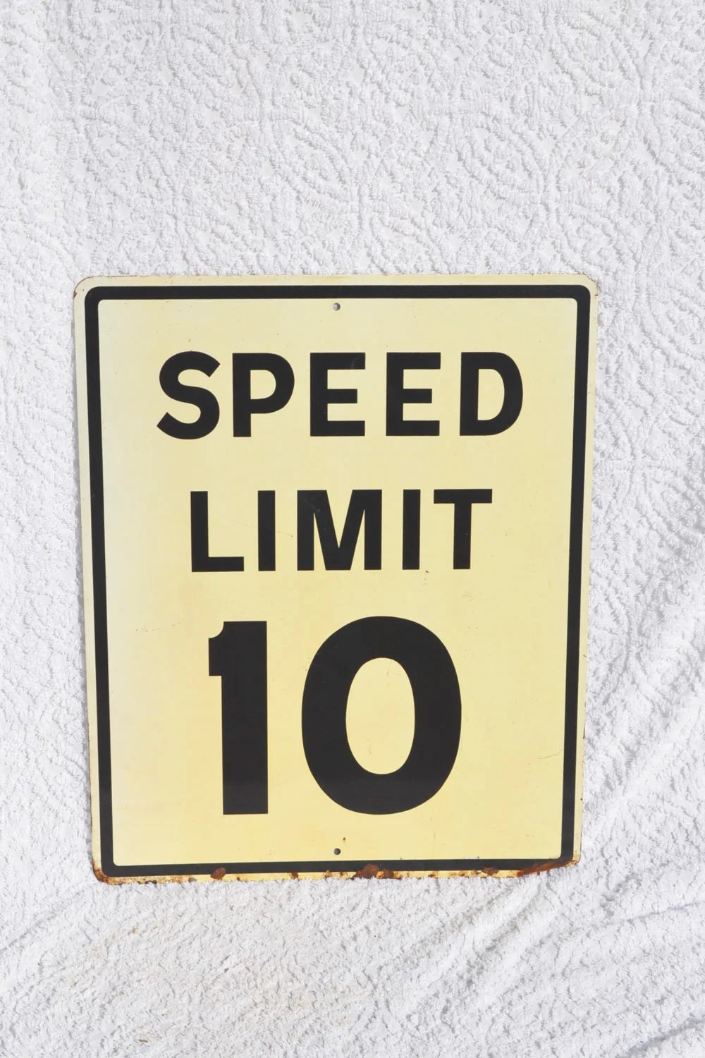 Vtg Large Reflective Speed Limit Sign | 10MPH Sign | Speed Limit 10 Sign |  Road Sign | Industrial 24" x 30" Road Sign | Black & White