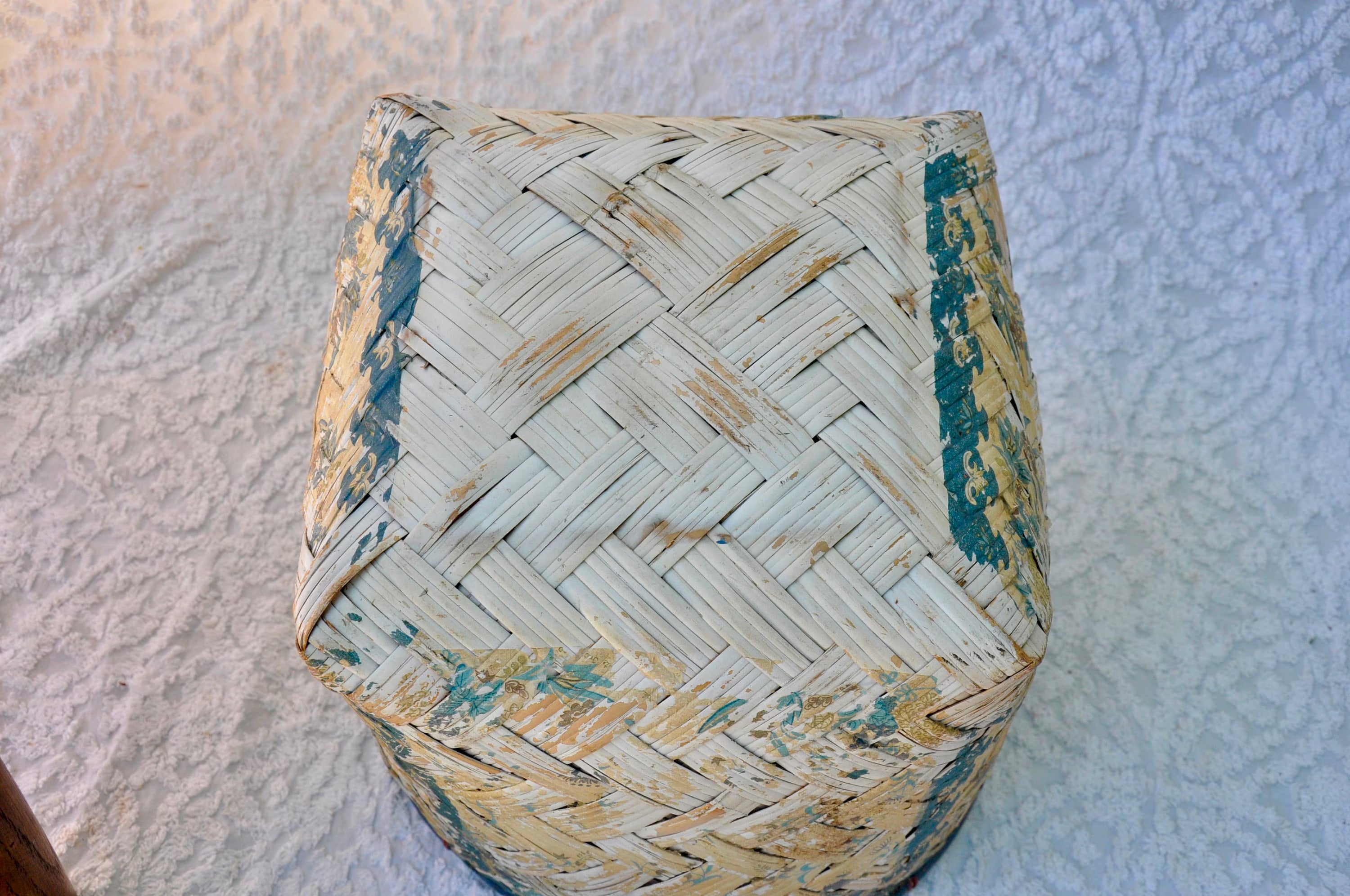 Square Wicker Basket | Rustic Wicker Storage | Vintage 80's Bohemian Basket | Square Wicker Basket | Thicker Wicker | Beach House Decor | Cottage