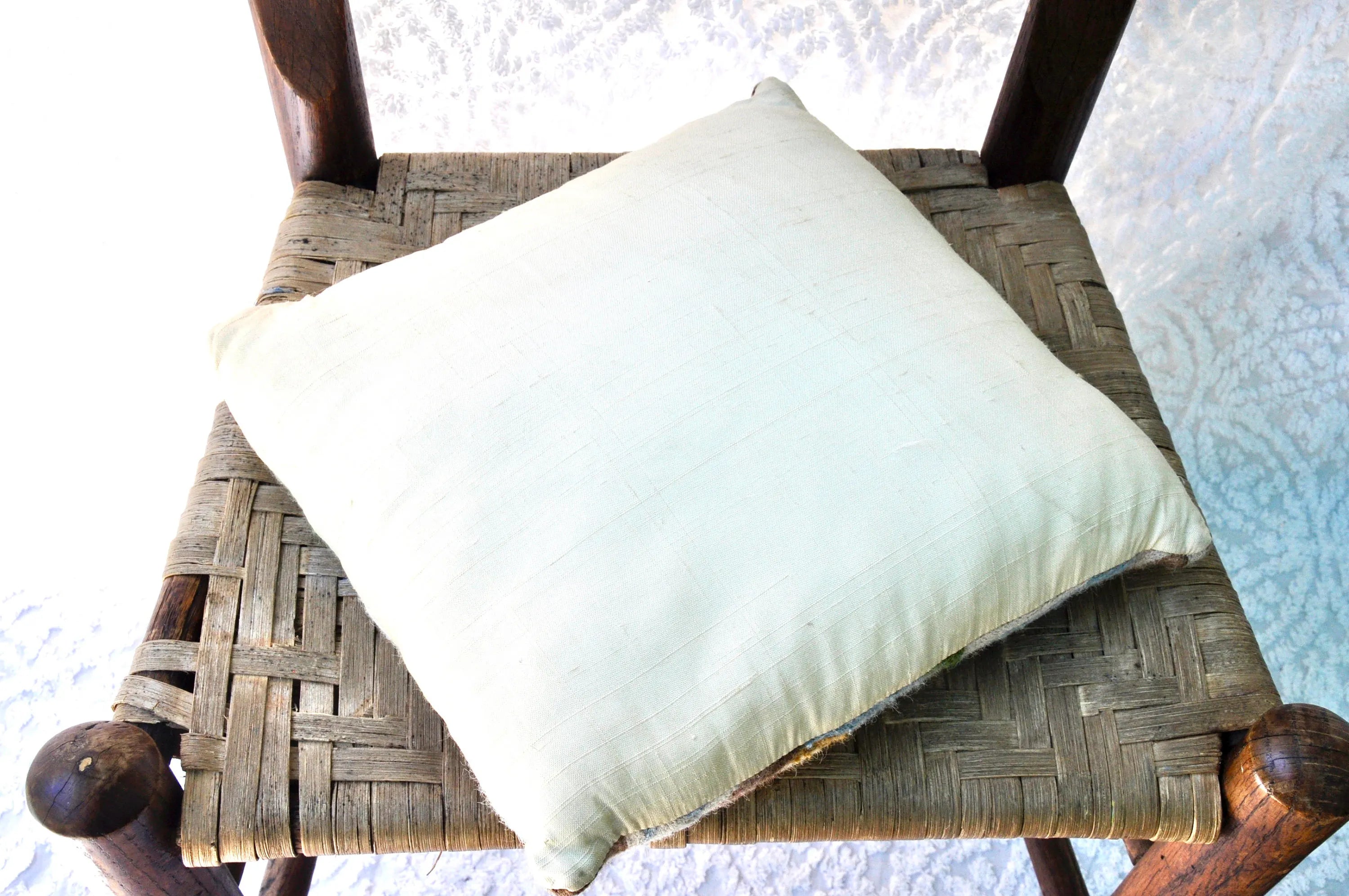 Embroidered Accent Pillow | Retro Throw Pillow | Vintage Abstract Designed Embroidered Pillow | Decorative Pillow Crewel Work Bohemian