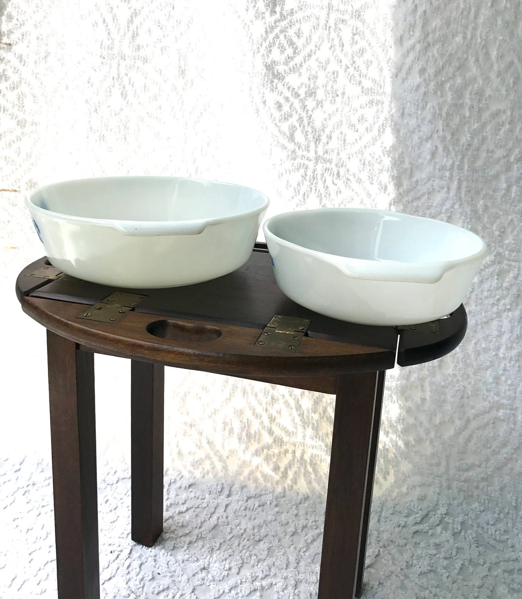 Vtg Anchor Hocking Casserole Dishes | Fire King Milk Glass Dishes | 1 & 2 Quart Casserole Dishes | Blue Corn Flowers and Sunflowers Dish