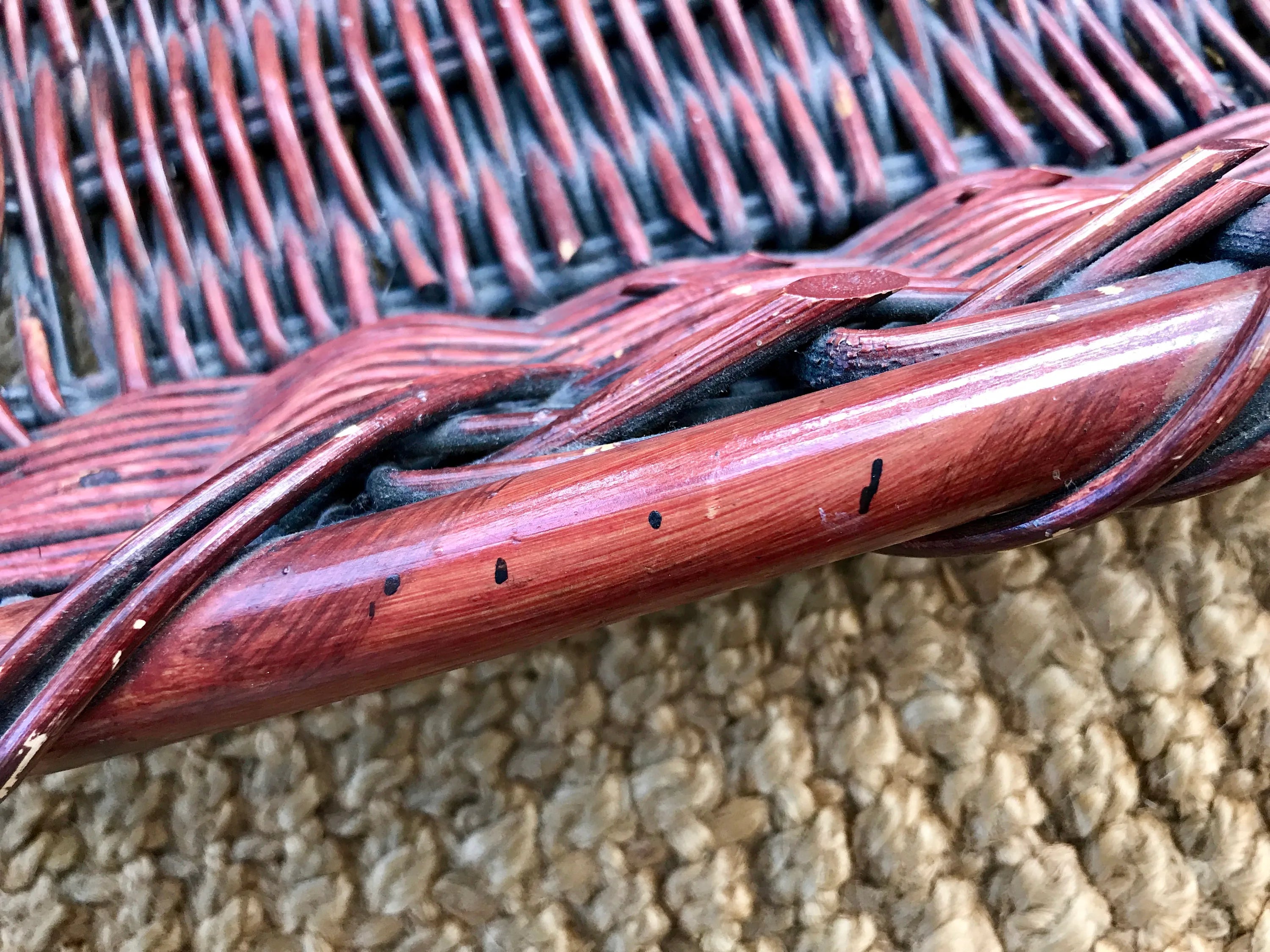 Wicker Bread Basket | Rustic Wicker Storage | 80's Bohemian Basket | Wall Wicker Basket | Flat Rattan Basket | Beach House Decor