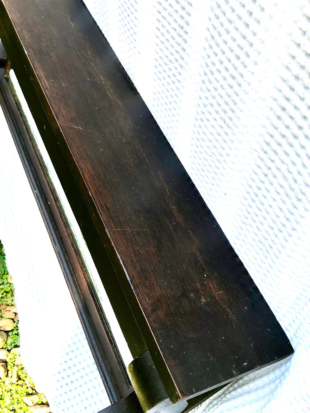 Antique Wooden Mantel with Mirror | Mantel with Corbels | Beveled Mirror | Antique Shelf with Mirror | Fireplace Mantel | Antique Headboard