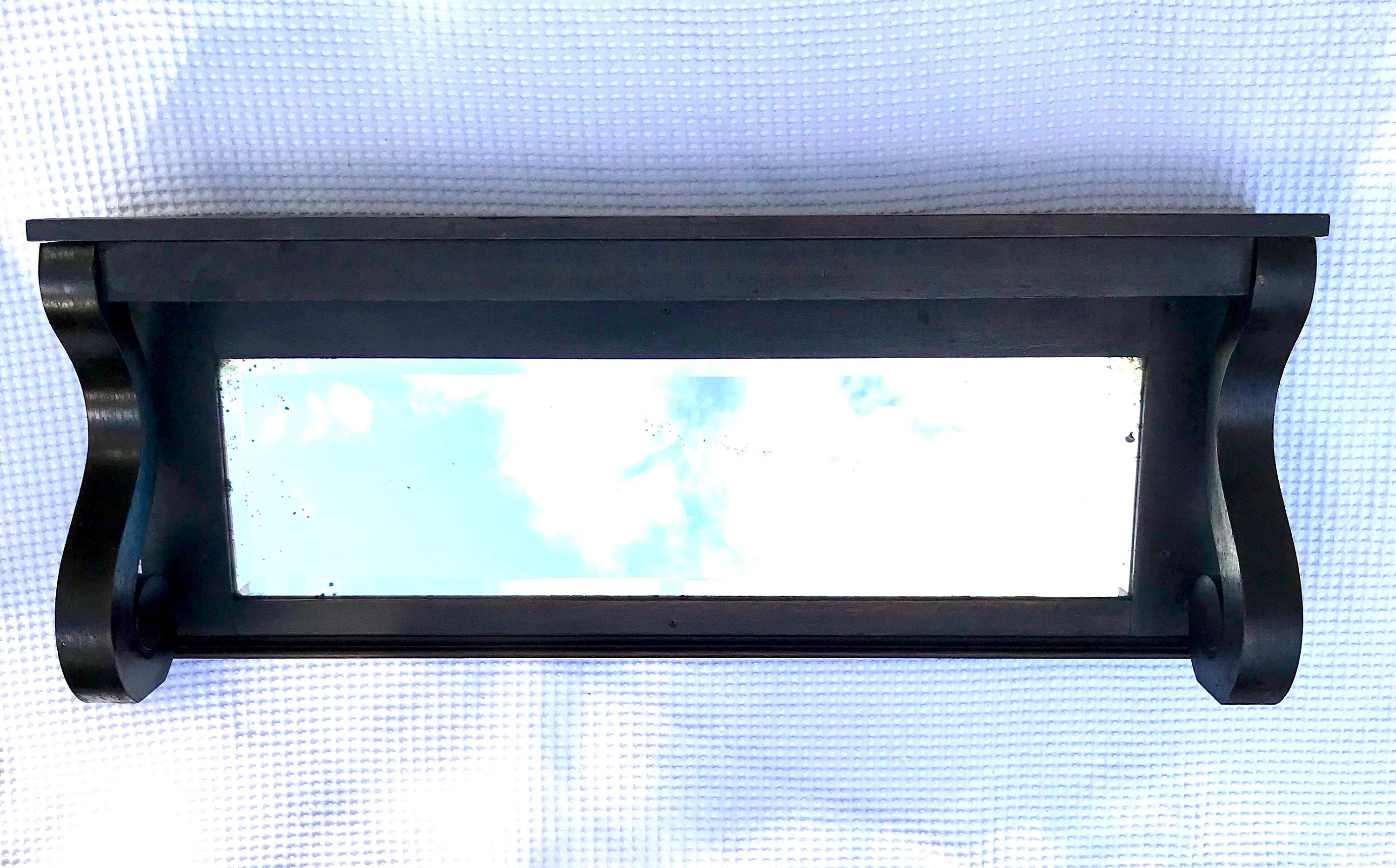 Antique Wooden Mantel with Mirror | Mantel with Corbels | Beveled Mirror | Antique Shelf with Mirror | Fireplace Mantel | Antique Headboard