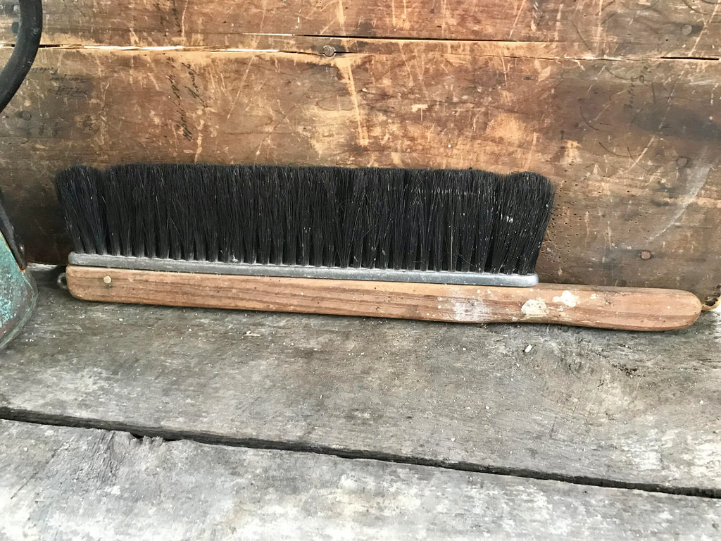 Vtg Large Wood Handled Wall Paper Brush | Rustic Bristle Brush | Dusting Bush | Rustic Wall Hanging | Table Brush | Rustic Tools