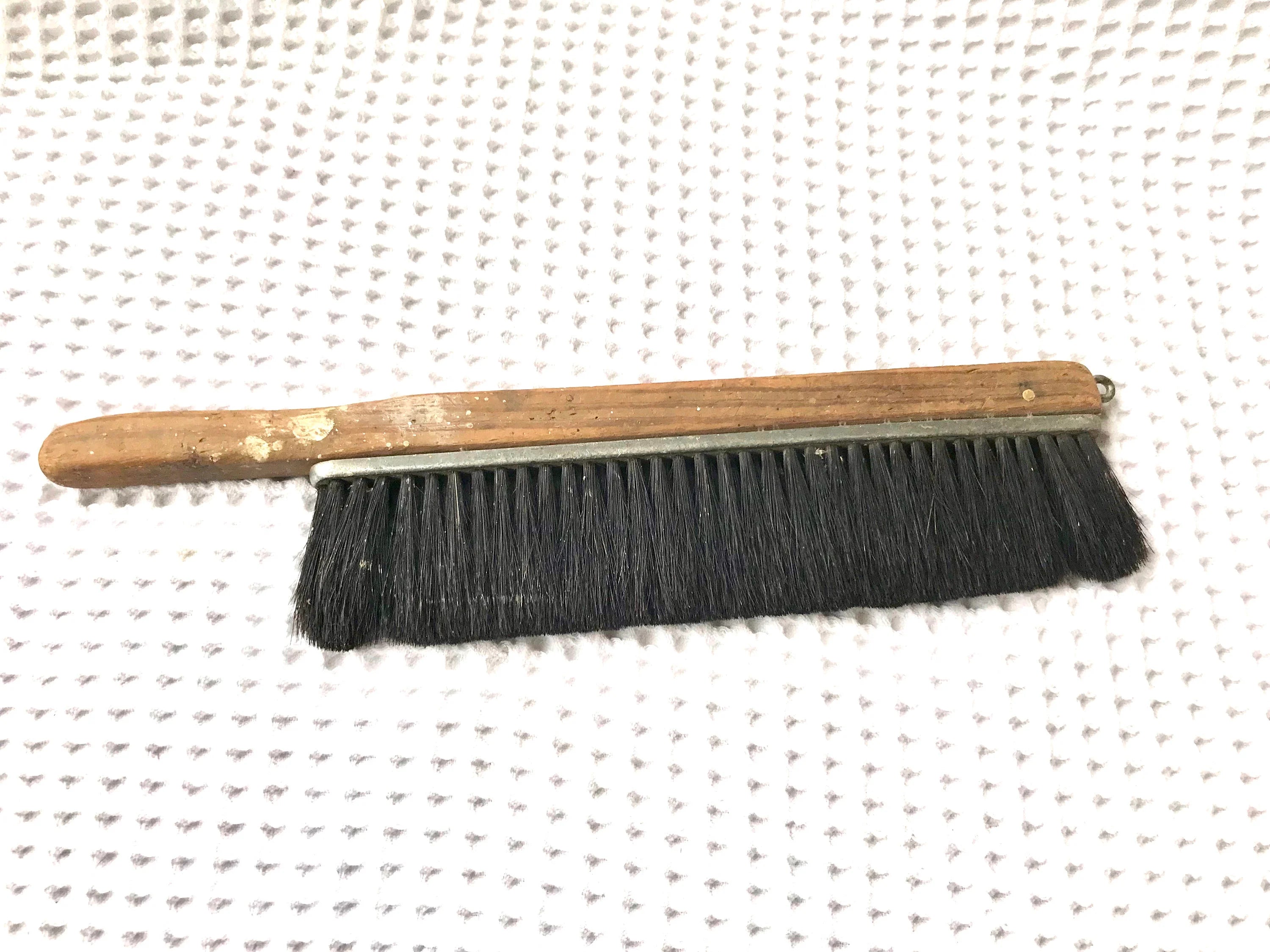 Vtg Large Wood Handled Wall Paper Brush | Rustic Bristle Brush | Dusting Bush | Rustic Wall Hanging | Table Brush | Rustic Tools