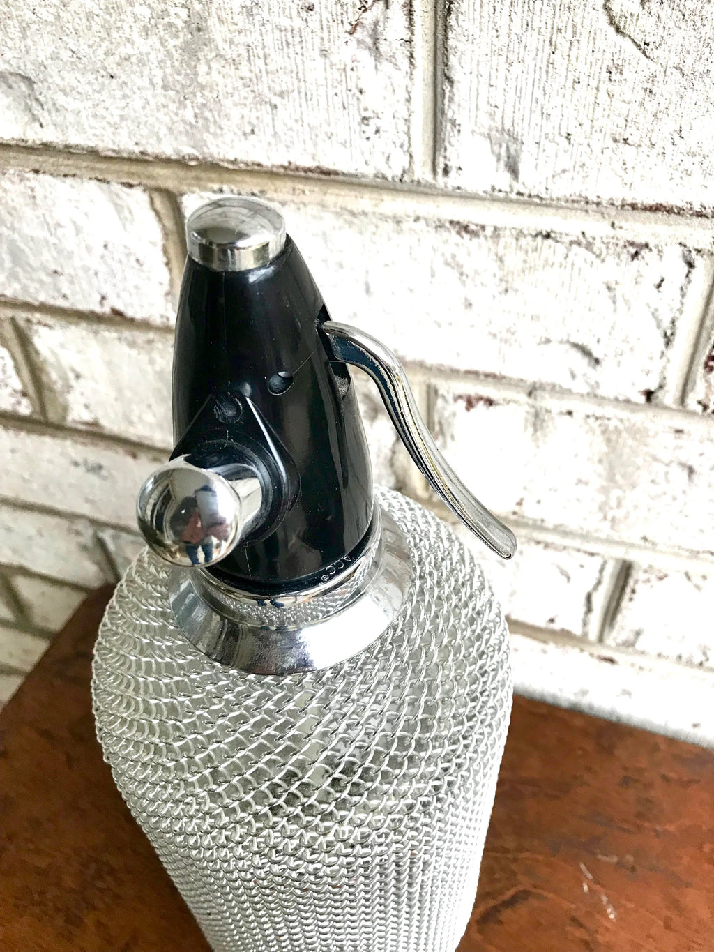 Czech Syphon Seltzer Bottle | Retro Bar Decor | Soda Syphon | Metal Mesh Seltzer Bottle | Mad Men Decor | Retro Barware |