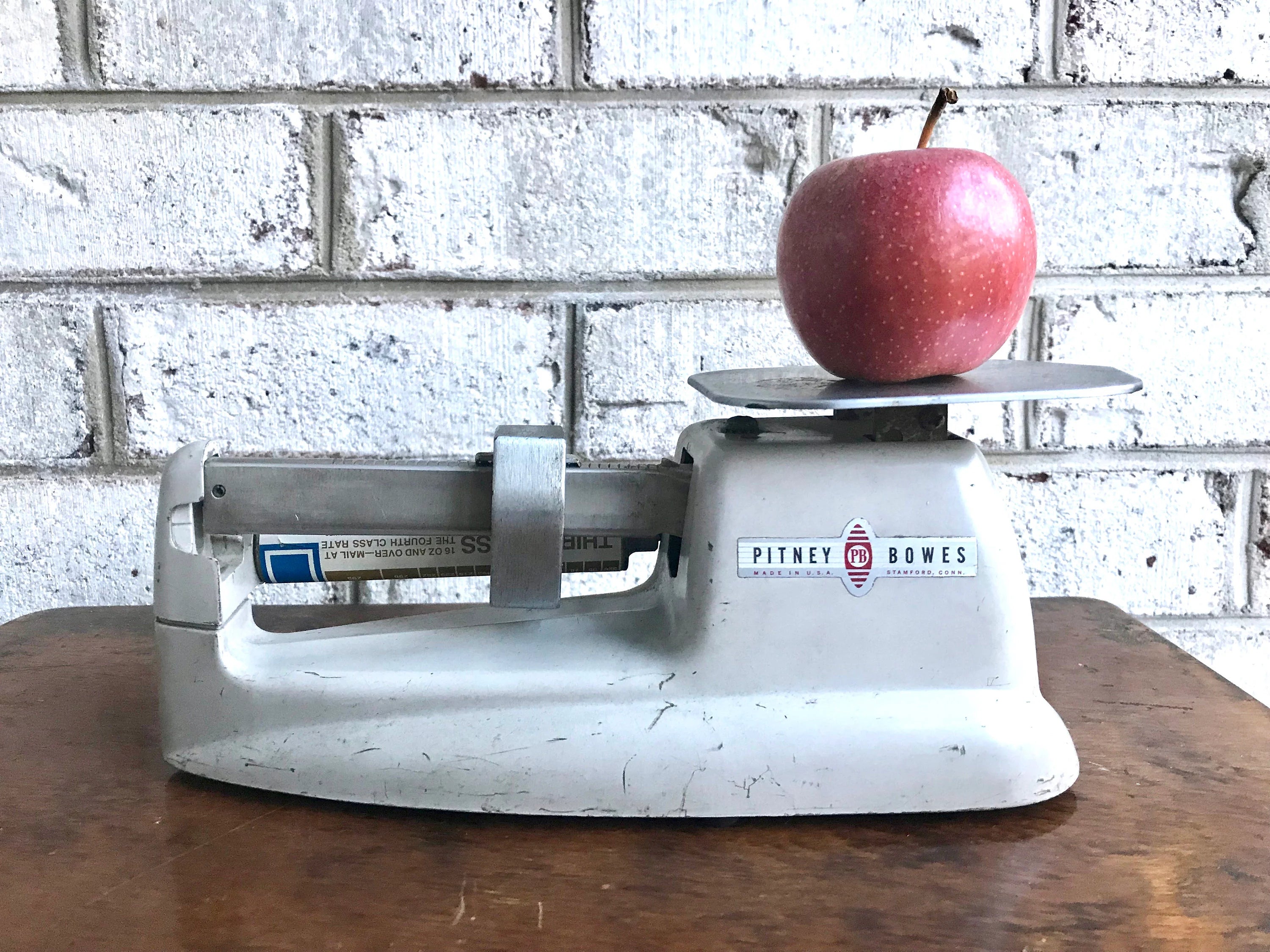 Vtg Pitney Bowes Postal Scale | PB Postal Air Mail Scale | Industrial Decor | Metal Counter Weight Scale | Postage Scale