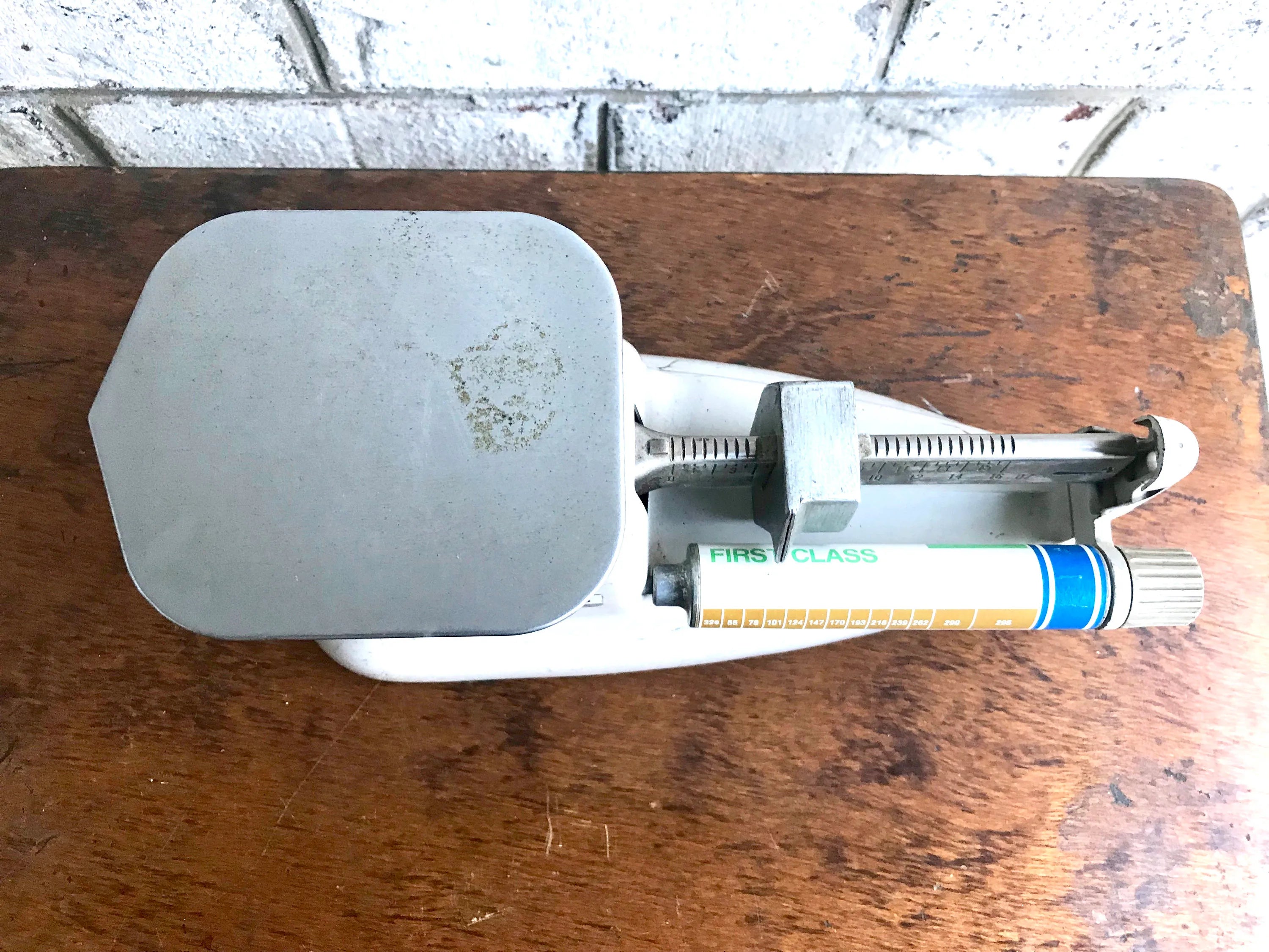 Vtg Pitney Bowes Postal Scale | PB Postal Air Mail Scale | Industrial Decor | Metal Counter Weight Scale | Postage Scale