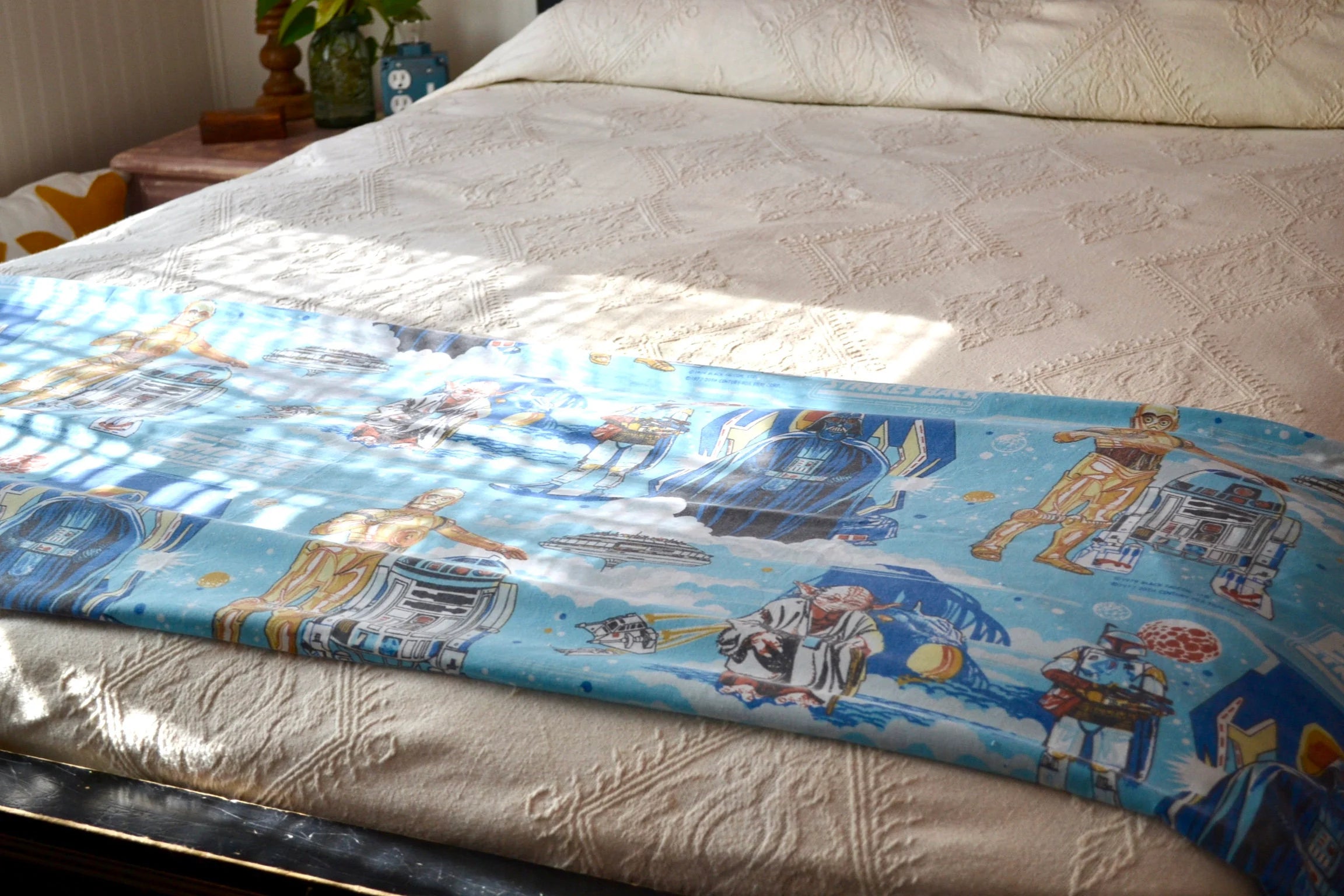 Star Wars Empire Strikes Back Twin Sheet | Vintage Twin Flat Sheet Star Wars | Star Wars Gift | Kids Room Decor | Stars Wars Collection