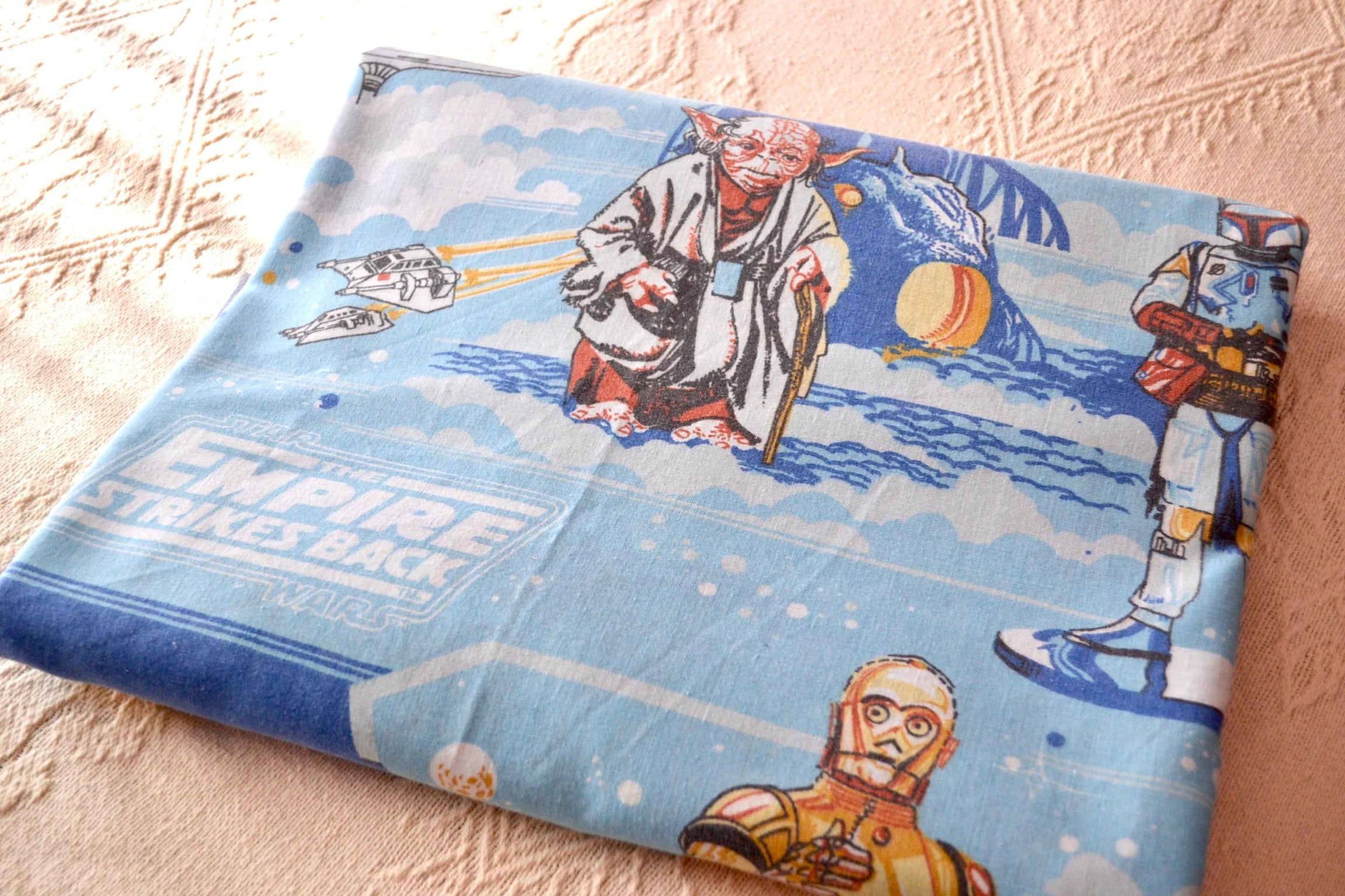 Star Wars Empire Strikes Back Twin Sheet | Vintage Twin Flat Sheet Star Wars | Star Wars Gift | Kids Room Decor | Stars Wars Collection