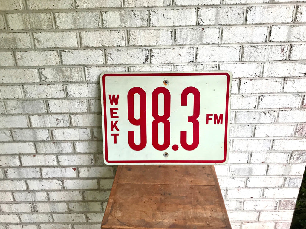 Vtg Radio Station Sign | 98.3 FM. Radio Station Sign | WEKT | Walter Taylor | Taylor Aviation | Taylor Winery