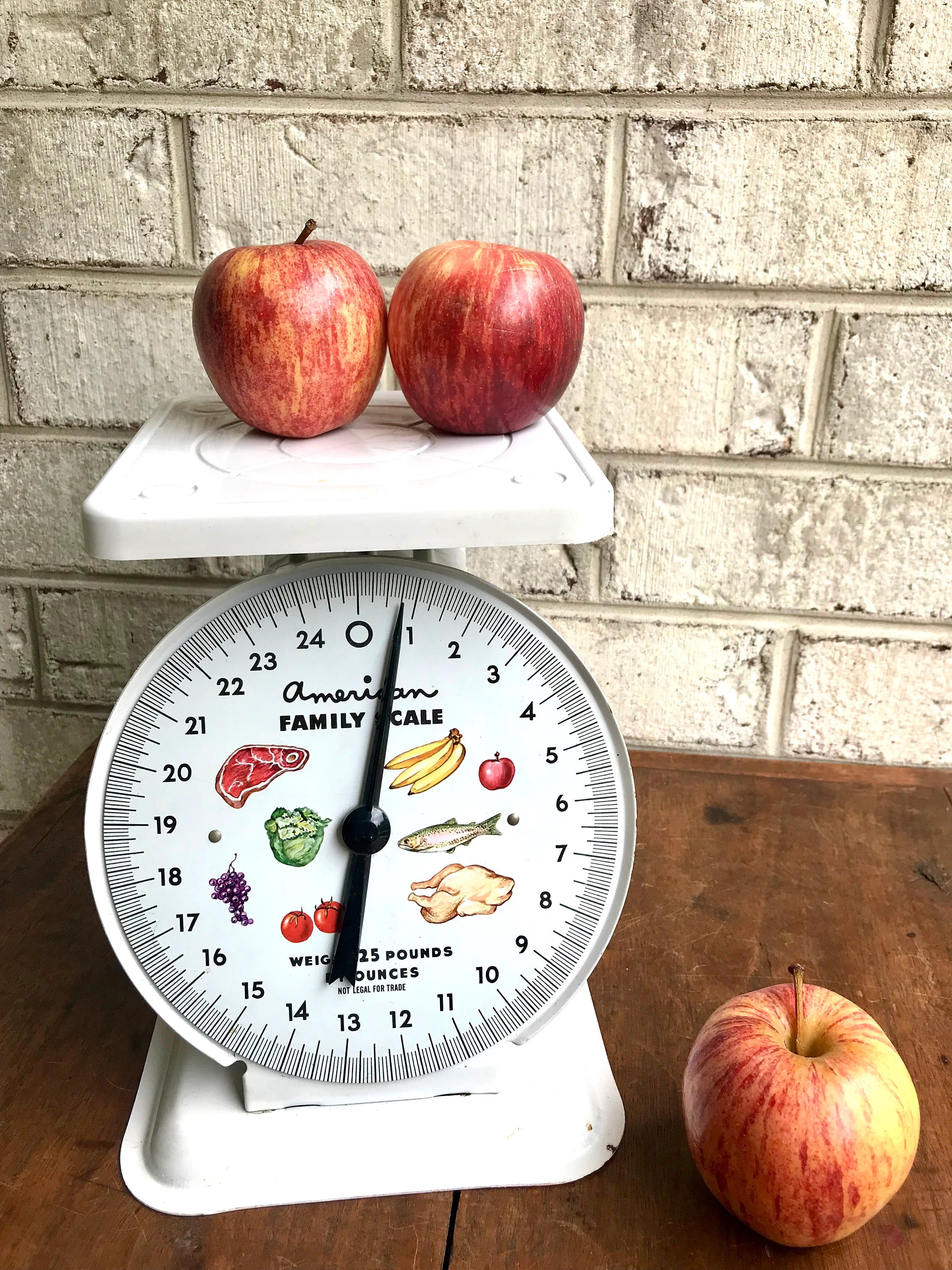 Bright White American Family Scale | Rustic Kitchen Scale | Old Scale| 50s scale | Vintage Scale | Kitchen Scale | Rusty Scale | 25Lbs Scale