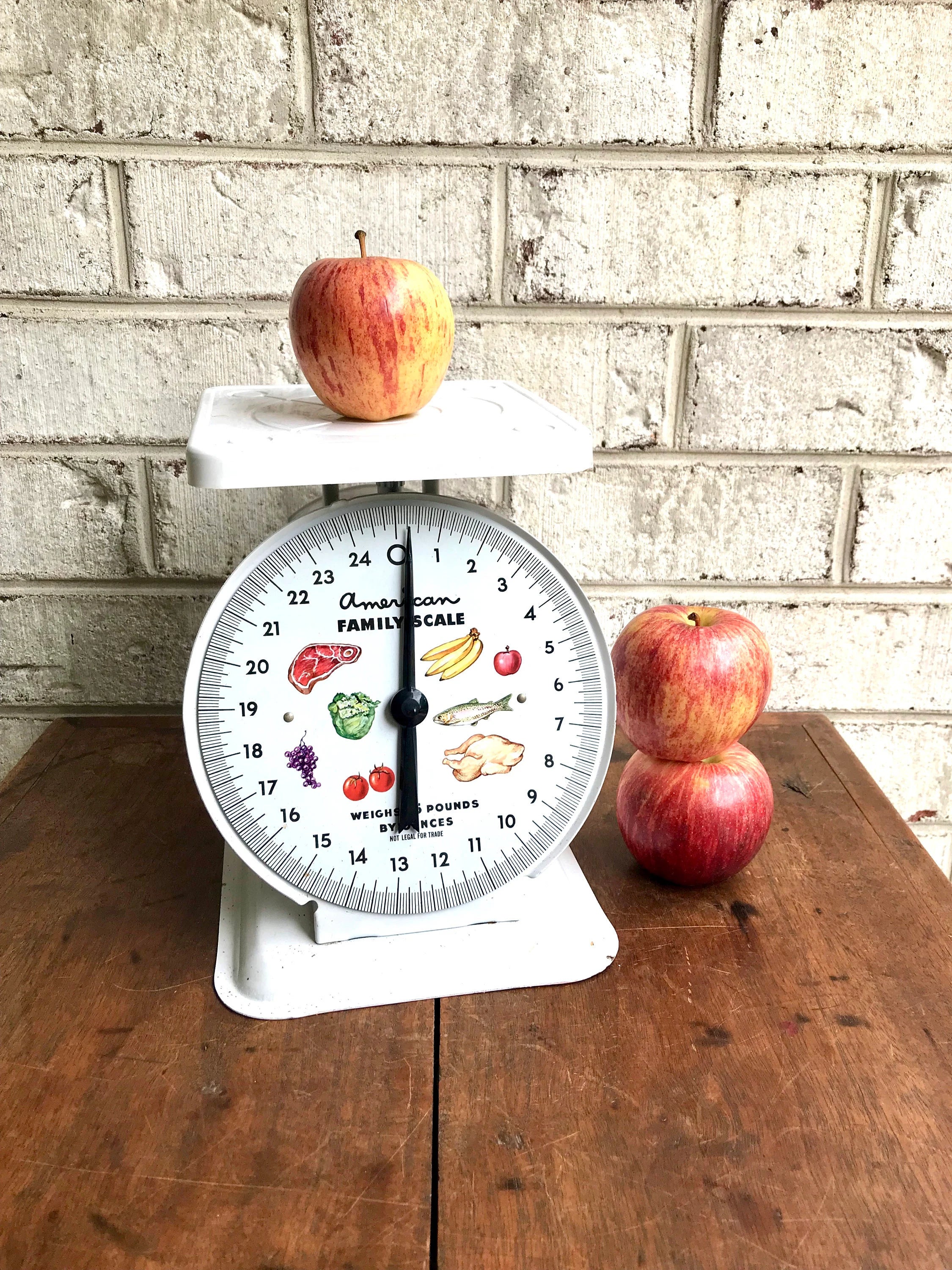 Bright White American Family Scale | Rustic Kitchen Scale | Old Scale| 50s scale | Vintage Scale | Kitchen Scale | Rusty Scale | 25Lbs Scale