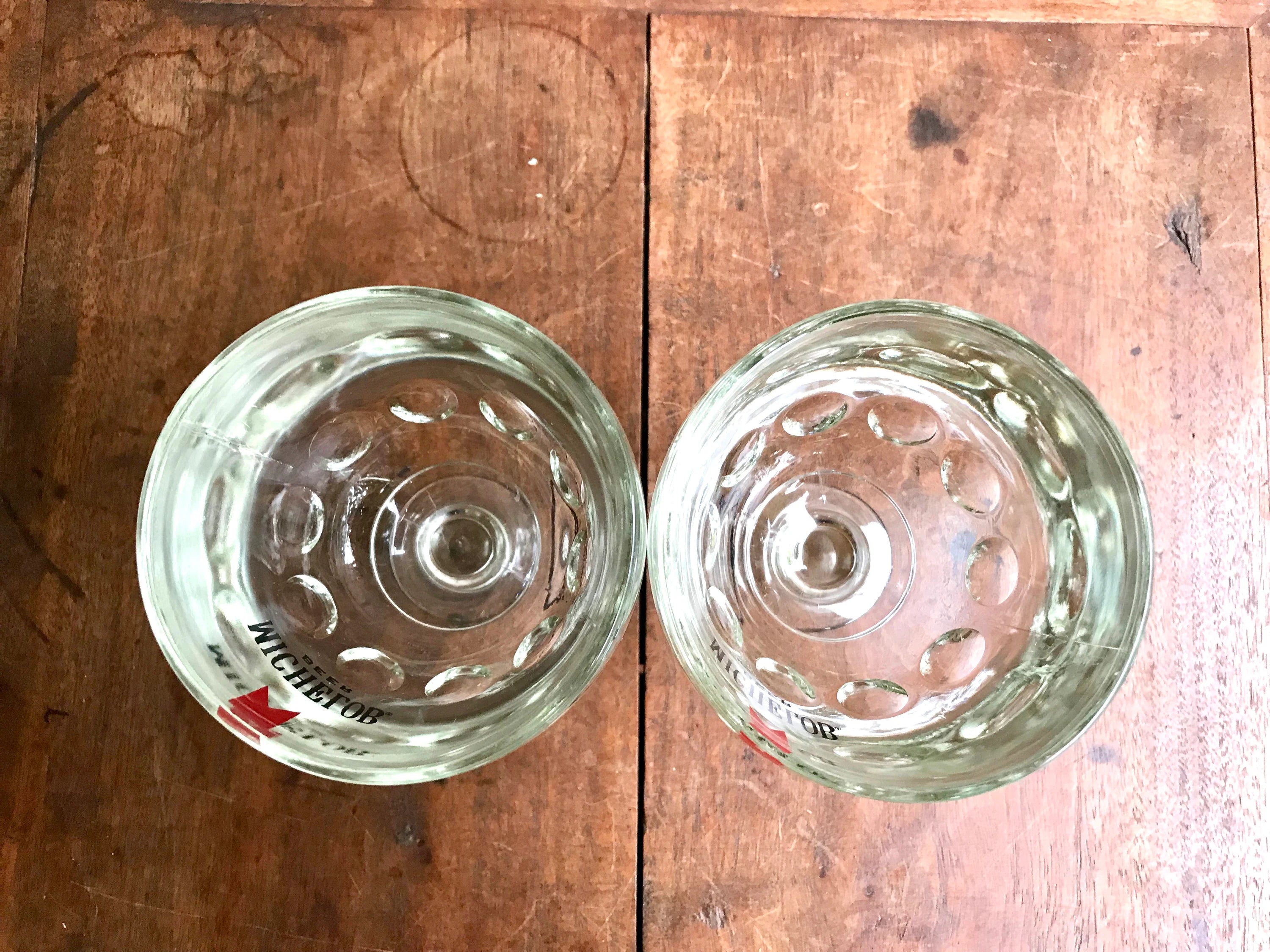 2 Vintage Michelob Bar Glasses | Vintage Michelob Stemmed Goblets | Vintage Thumbprint Goblets | Retro Beer Glasses | Michelob Beer Glasses