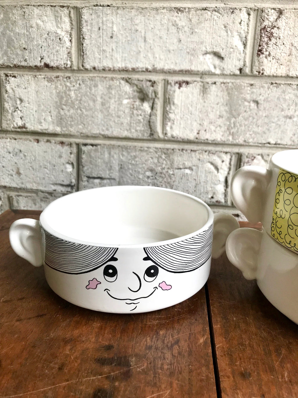 Vtg Children Soup Bowls | Three Piroceramica Soup Bowls | Fun Face Bowls | Oversized Mugs | Ice Cream Bowls | Cereal Bowls
