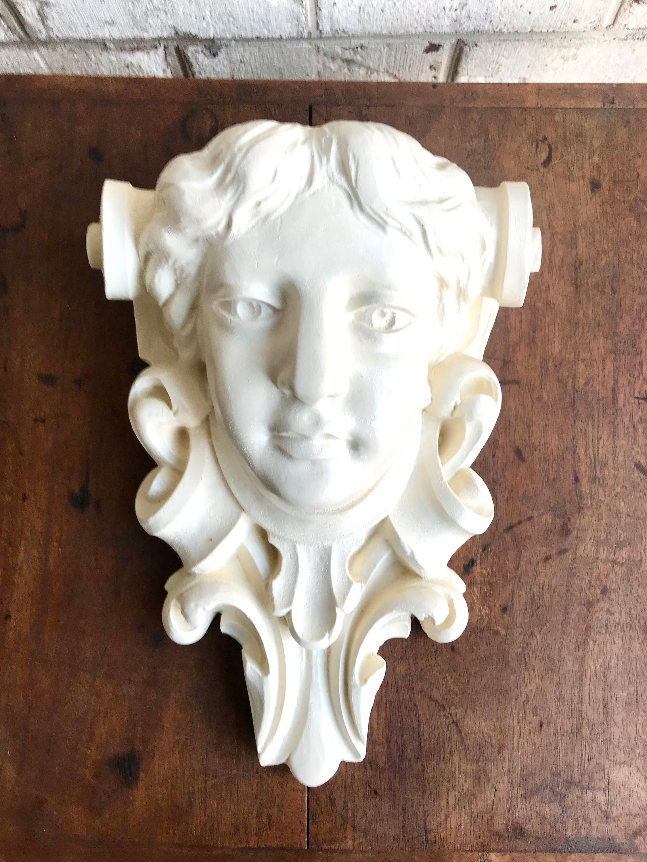 Rare Vtg Studio 45 Bust Corbel | Angel Shelf | Roman Style Shelf | Howard J. Calderone Wall Shelf
