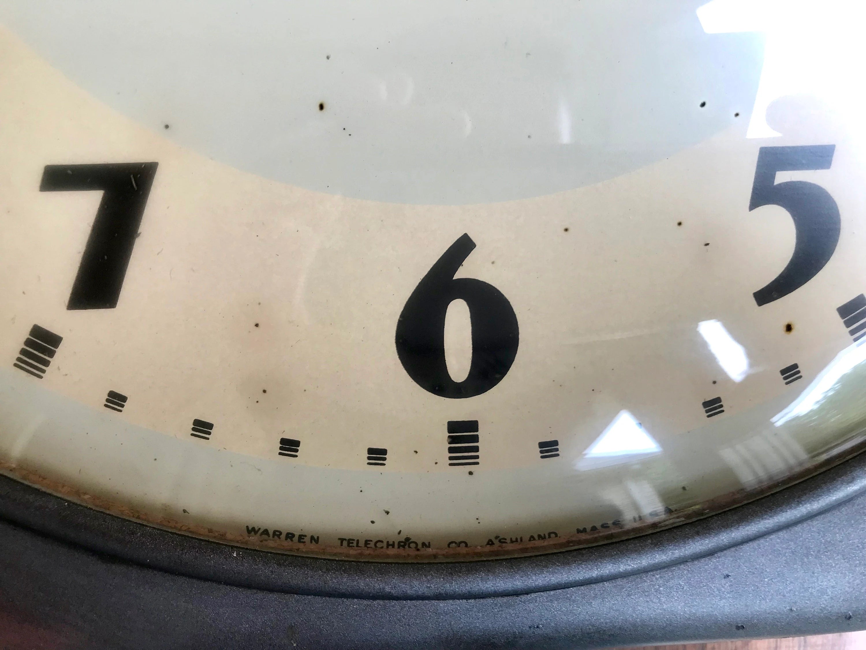 Vintage MCM Telchrom Wall Clock | Classic Industrial Wall Clock | Working Telechrom Wall Clock | Large Metal and Bubble Glass Clock