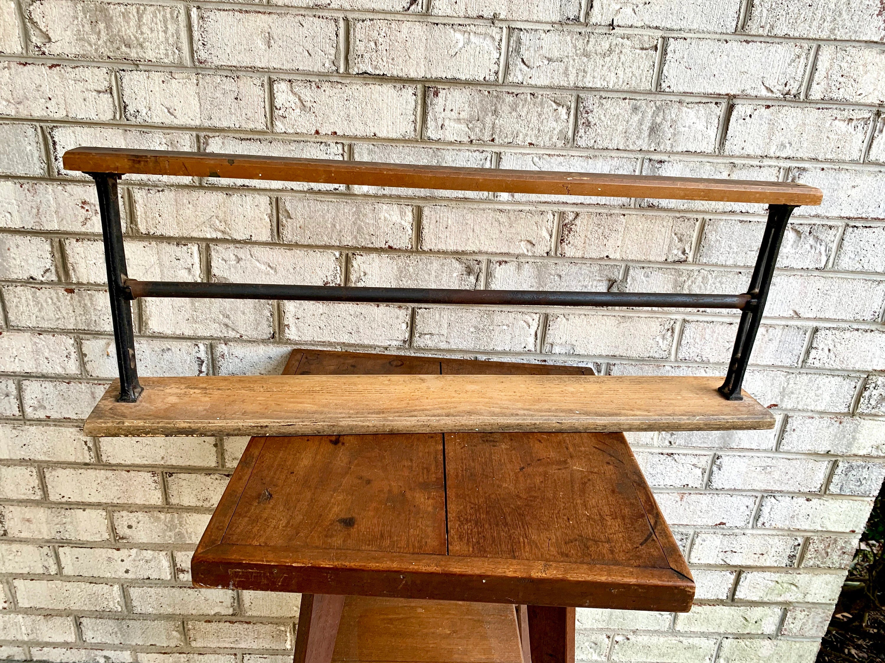 Cast Iron and Wood Paper Roll Holder | Paper Roll Holder | Packing Paper Holder | Wrapping Paper Holde