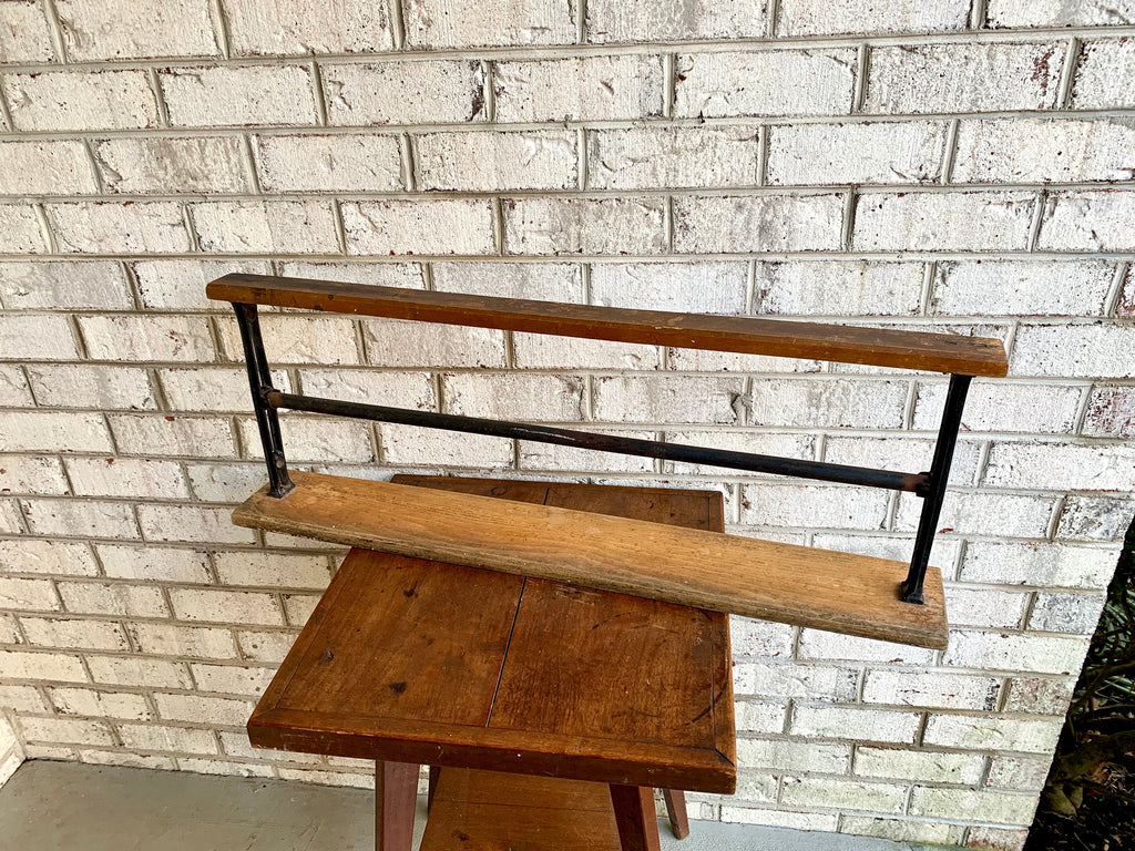 Cast Iron and Wood Paper Roll Holder | Paper Roll Holder | Packing Paper Holder | Wrapping Paper Holde