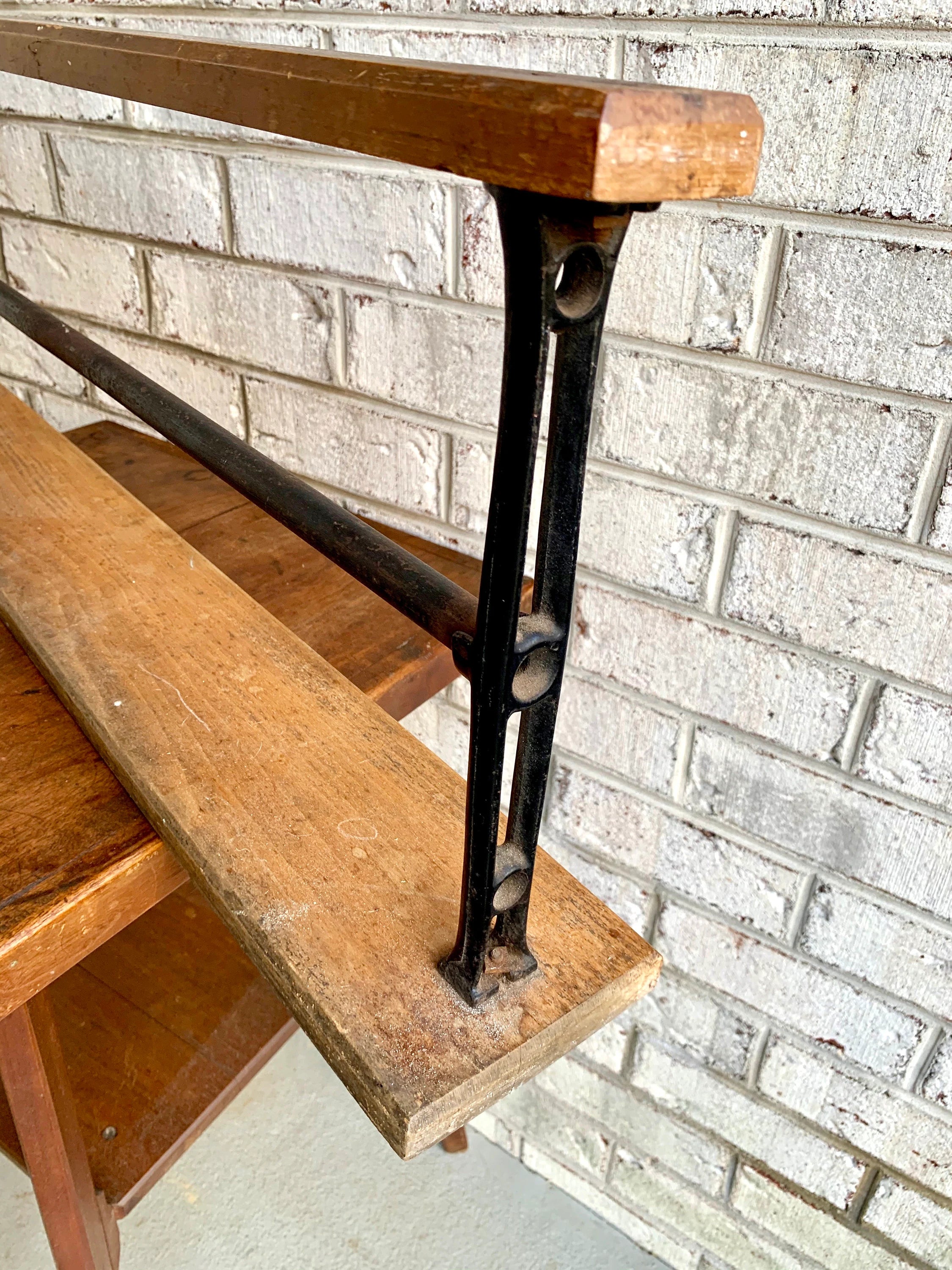 Cast Iron and Wood Paper Roll Holder | Paper Roll Holder | Packing Paper Holder | Wrapping Paper Holde