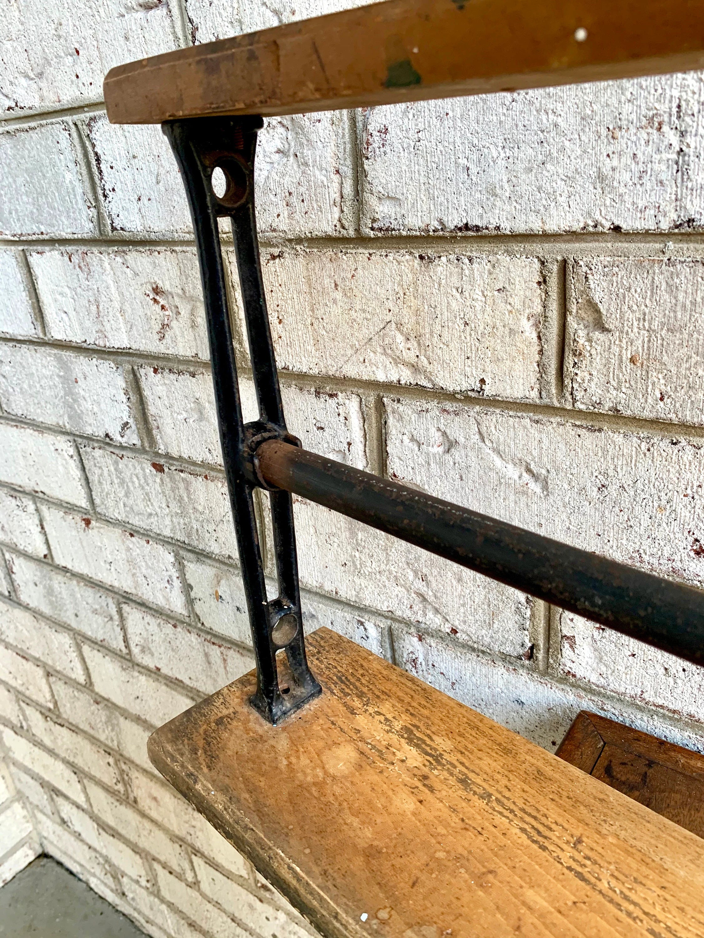 Cast Iron and Wood Paper Roll Holder | Paper Roll Holder | Packing Paper Holder | Wrapping Paper Holde