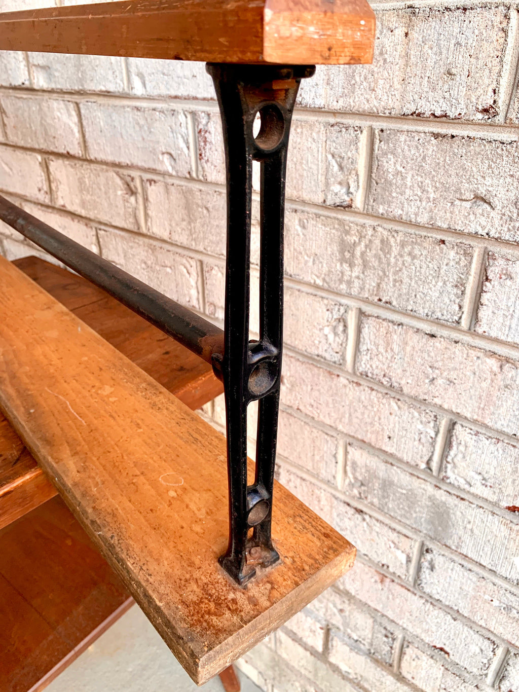 Cast Iron and Wood Paper Roll Holder | Paper Roll Holder | Packing Paper Holder | Wrapping Paper Holde