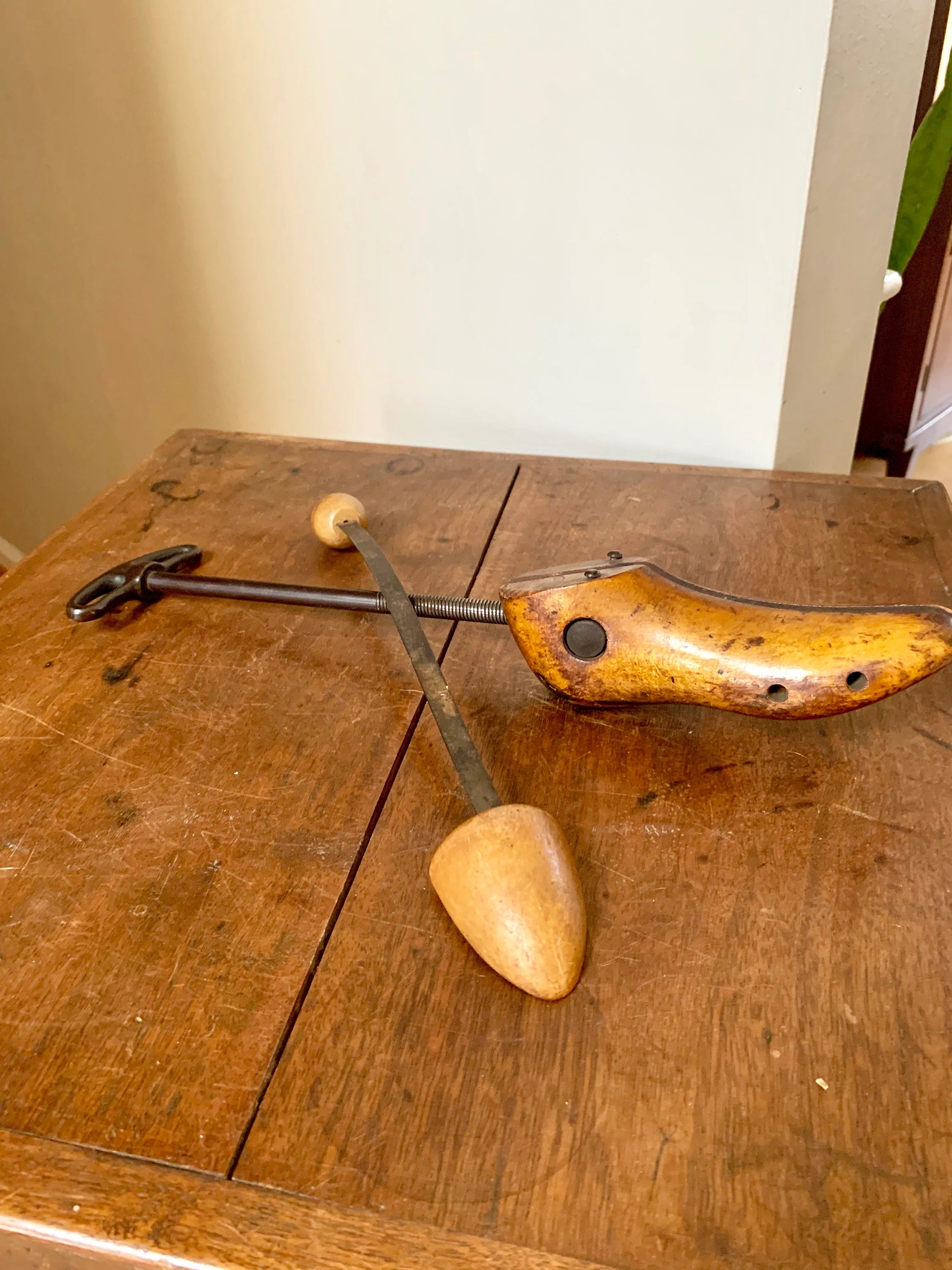 Antique wooden Shoe Trees | Wood Shoe Stretches  | Wood And Metal Shoe Trees