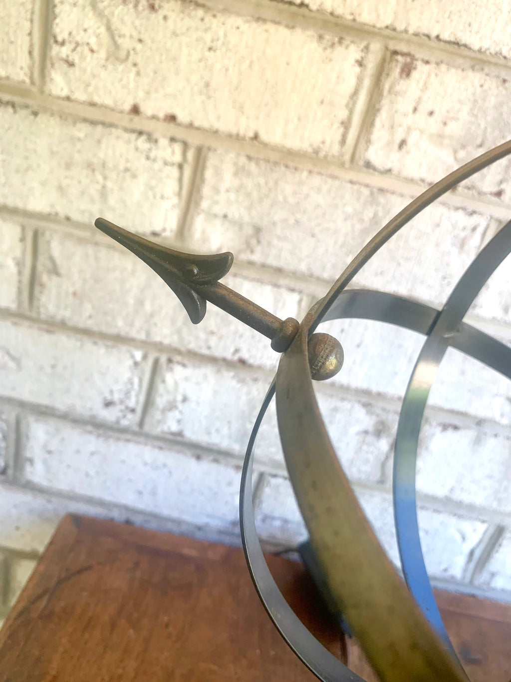 Vtg Brass Orb Lamp | Brass Orb and Arrow Lamp | Globe Table Lamp | Brushed Brass Armillary Sphere Lamp