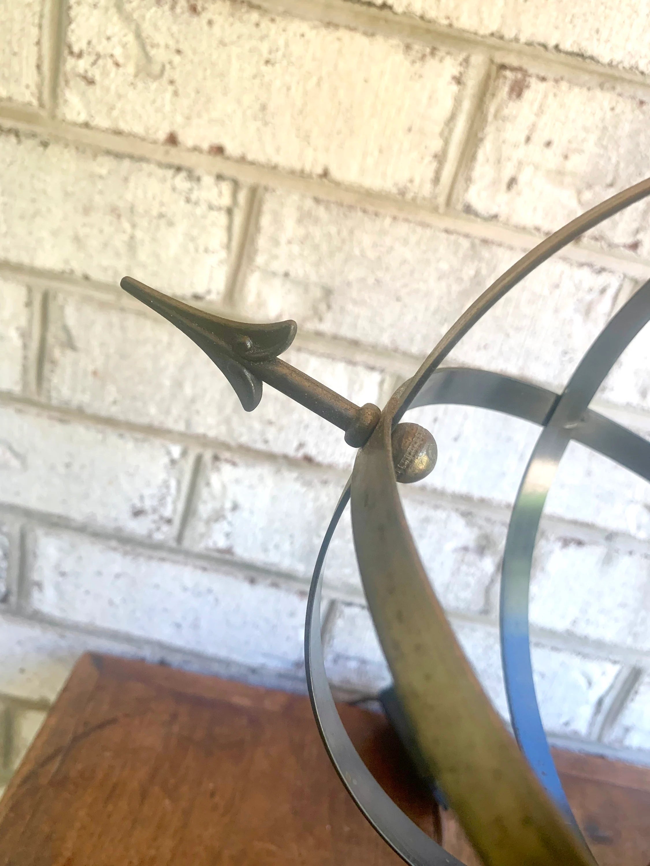 Vtg Brass Orb Lamp | Brass Orb and Arrow Lamp | Globe Table Lamp | Brushed Brass Armillary Sphere Lamp