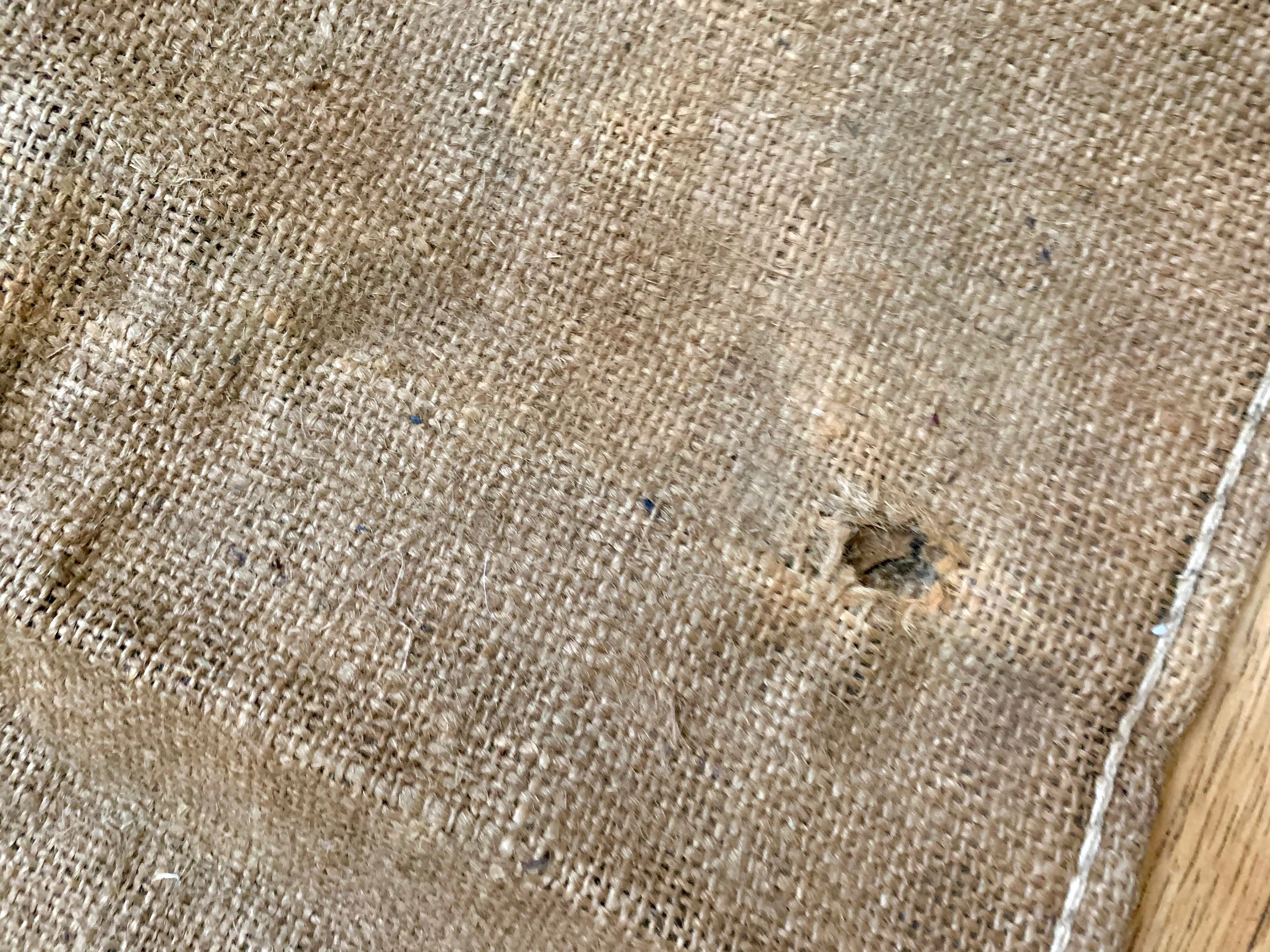 Vintage Hulled Sesame Burlap Sack | Single Sided Sesame Sack | Wall Art | Pillow Case | 38" x 21" | Prop | Valley Baking Co. Waynesboro VA