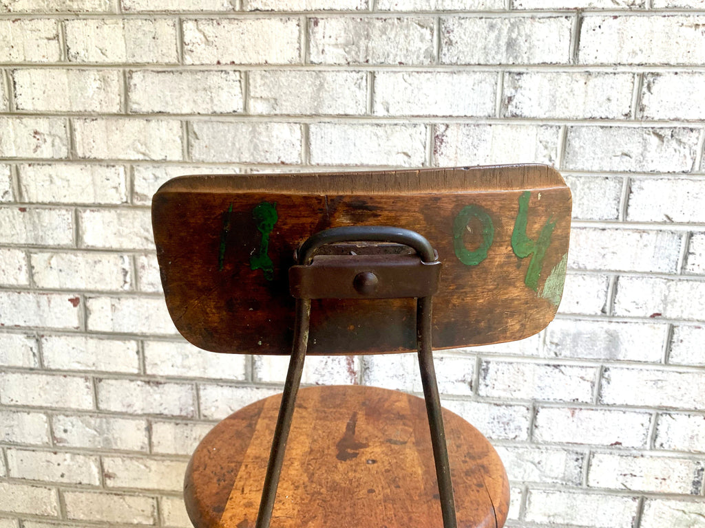 Industrial Hollowell Drafting Chair | Factory Metal Stool | Industrial Seating | Rustic Metal Chair | Mid Century Metal Chair
