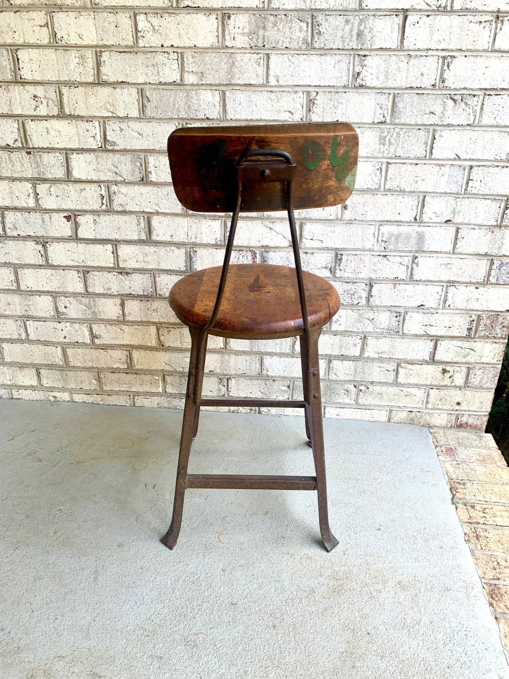 Industrial Hollowell Drafting Chair | Factory Metal Stool | Industrial Seating | Rustic Metal Chair | Mid Century Metal Chair