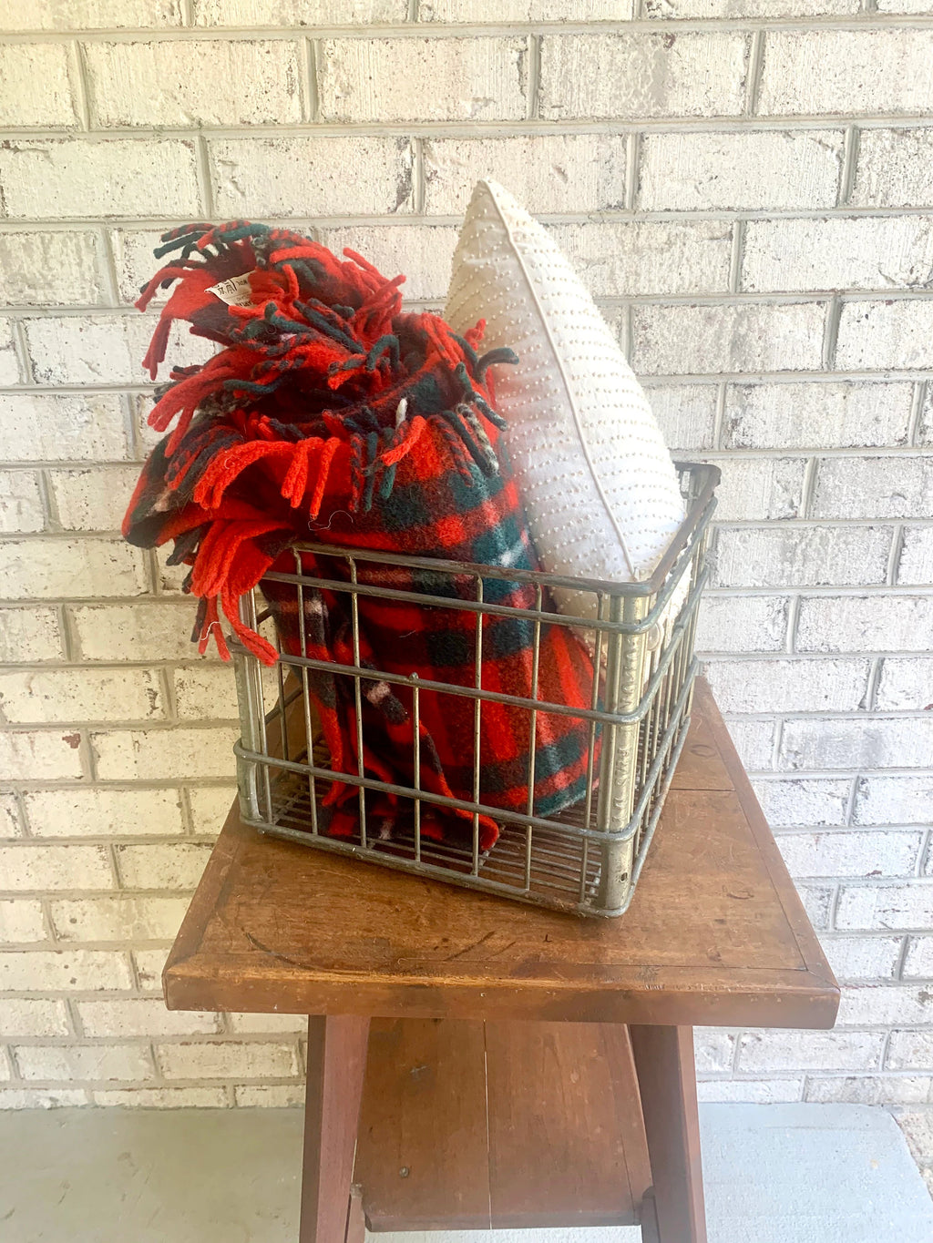 Vintage Metal Milk Crate | Colony FMS DY Milk Crate | 1965 Milk Bottle Crate | Rustic Storage | Rustic Plant Stand