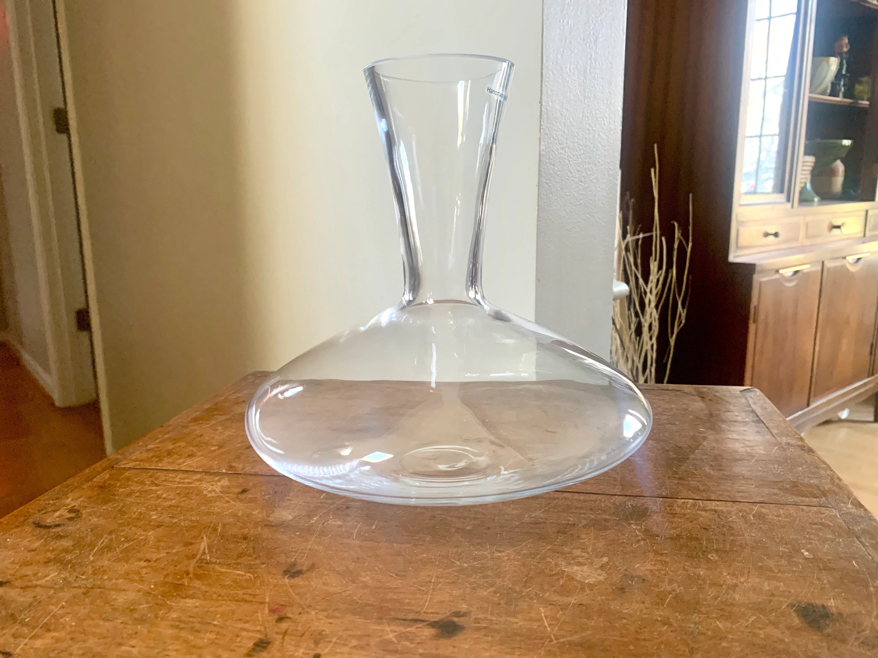 Vtg Krosno Crystal Wine Decanter | Polish Made Lead Crystal Decanter | Wine Poland Carafe | Wine Decor | Wine Lover Gift