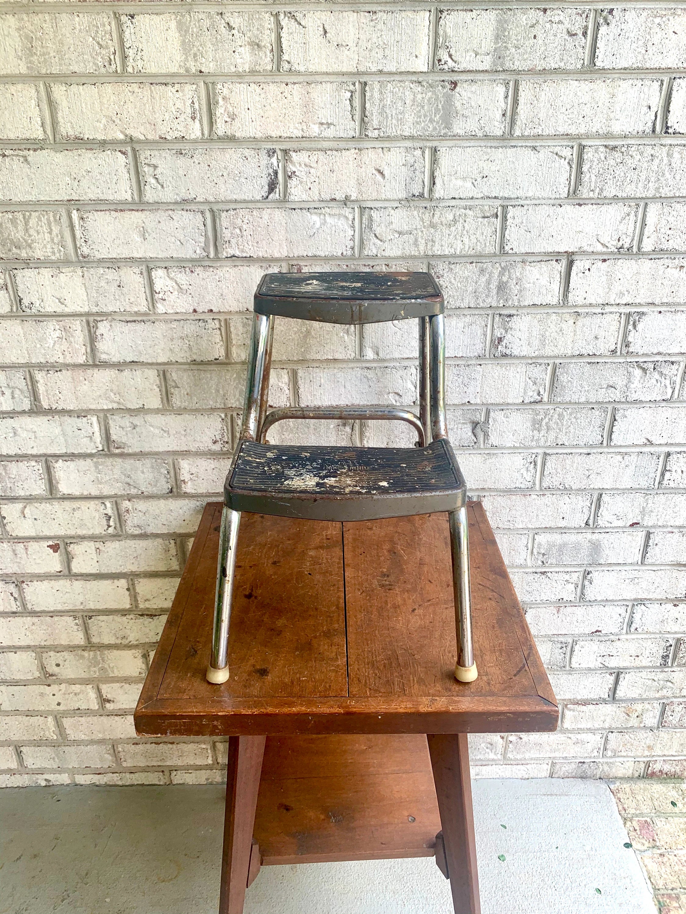 Distressed Step Stool | Vintage Ames Maid Step Stool | Weather Step Stool | Rustic Step Stool | Kitchen Stool | Plant Stand