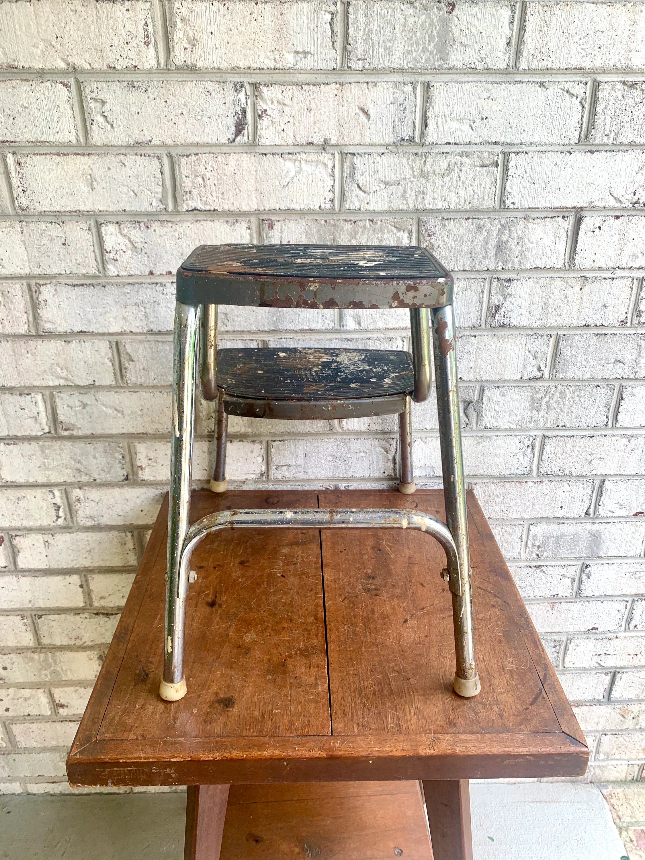 Distressed Step Stool | Vintage Ames Maid Step Stool | Weather Step Stool | Rustic Step Stool | Kitchen Stool | Plant Stand