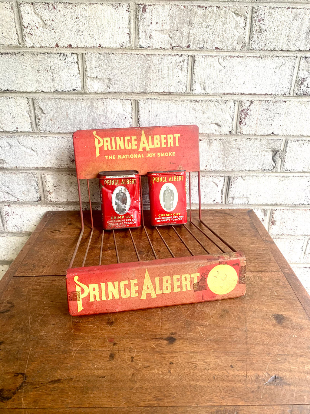 Vtg Prince Albert Tobacco Display| Prince Albert Cigarette Tobacco Can Display |Wire Store Counter Stand for Prince Albert Tobacco Cans