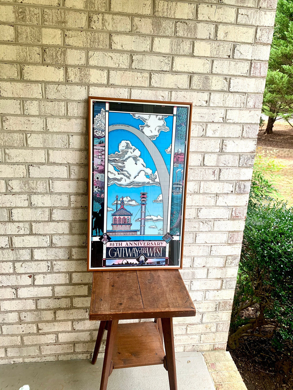 Framed Cindy Wrobel Art Lithograph | "Gateway To The West" 25th Anniversary Poster | Vintage 1990 St. Louis Lithograph