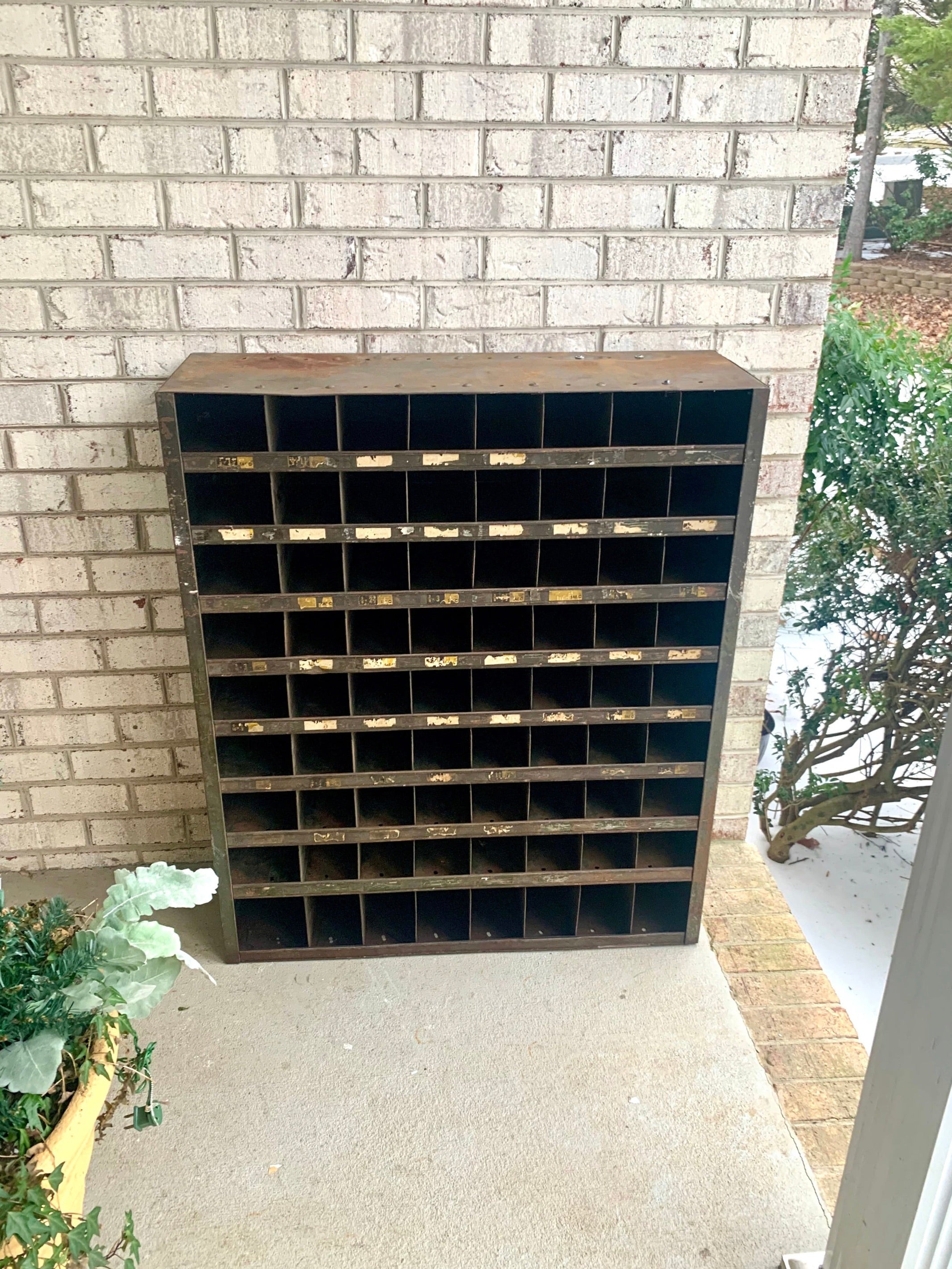 Industrial Metal Parts Bin | Distressed Organization Cabinet | Rustic Cubby Hole Cabinet  | Rustic Craft Storage | Pigeon Hole Cabinet |