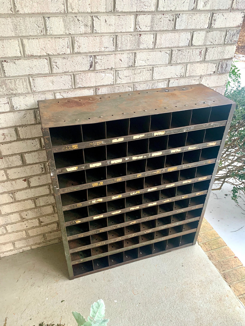 Industrial Metal Parts Bin | Distressed Organization Cabinet | Rustic Cubby Hole Cabinet  | Rustic Craft Storage | Pigeon Hole Cabinet |