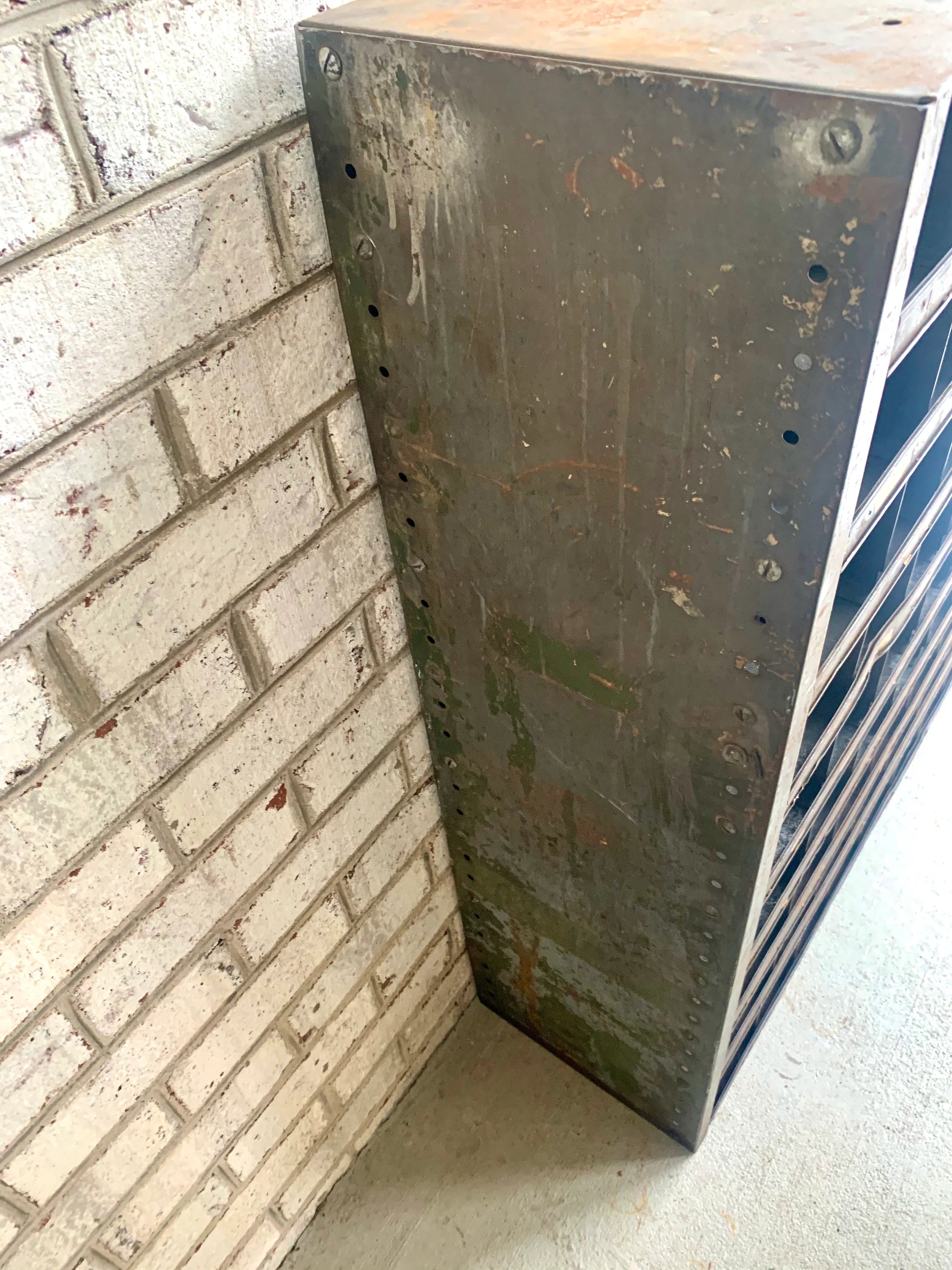 Industrial Metal Parts Bin | Distressed Organization Cabinet | Rustic Cubby Hole Cabinet  | Rustic Craft Storage | Pigeon Hole Cabinet |