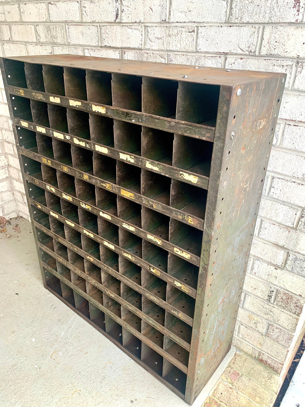 Industrial Metal Parts Bin | Distressed Organization Cabinet | Rustic Cubby Hole Cabinet  | Rustic Craft Storage | Pigeon Hole Cabinet |