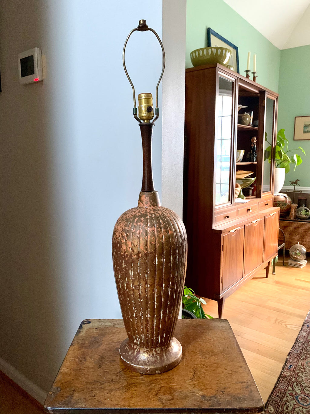 MCM Ceramic Lamp | Tall MCM Table Lamp | Rustic Color MCM Lamp